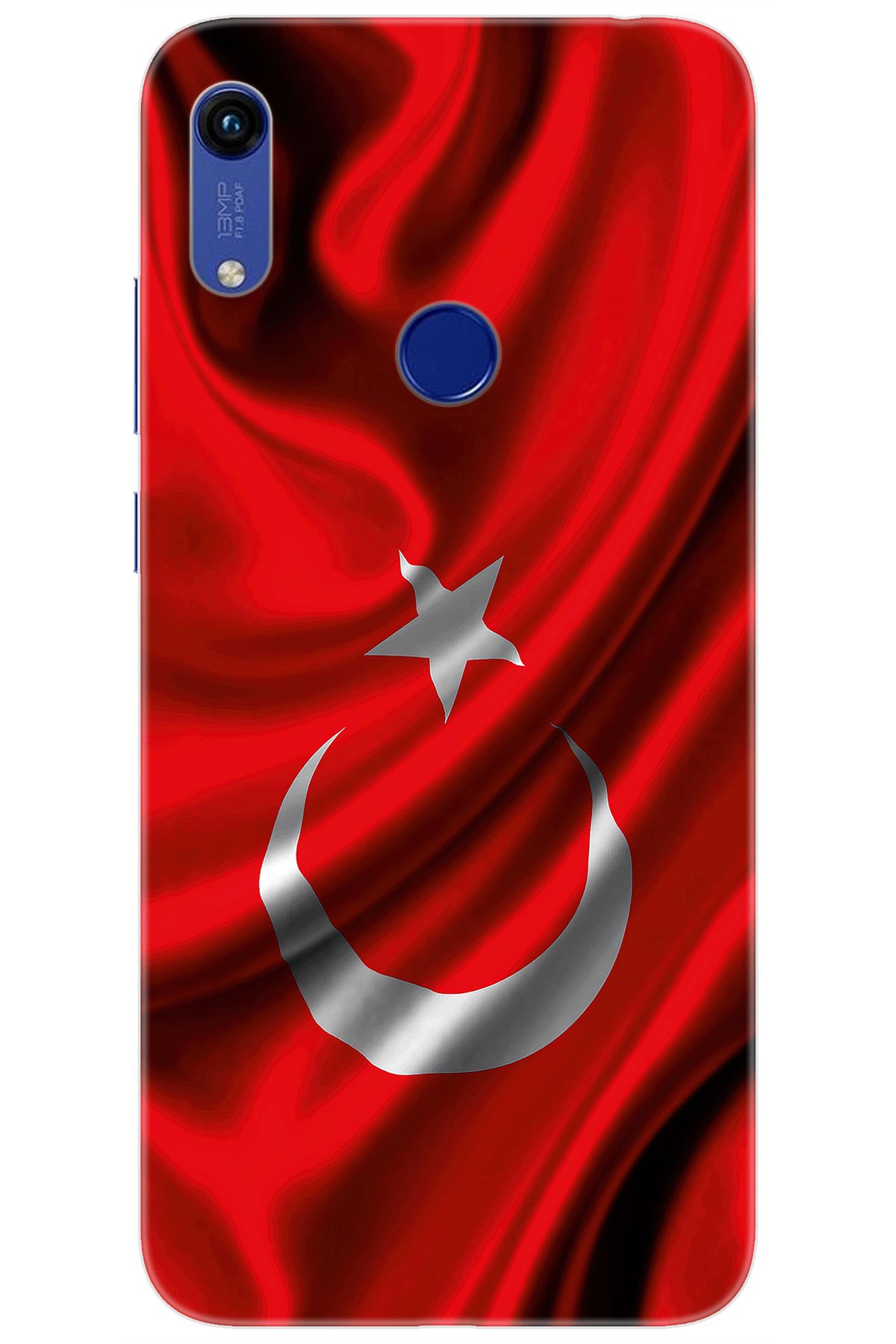 Ceppare Huawei Y6S 2019 (JAT-L41) Uyumlu Kılıf Desenli Silikon Dalgalı Türk Bayrağı STK:369 CP-hPxVvSX