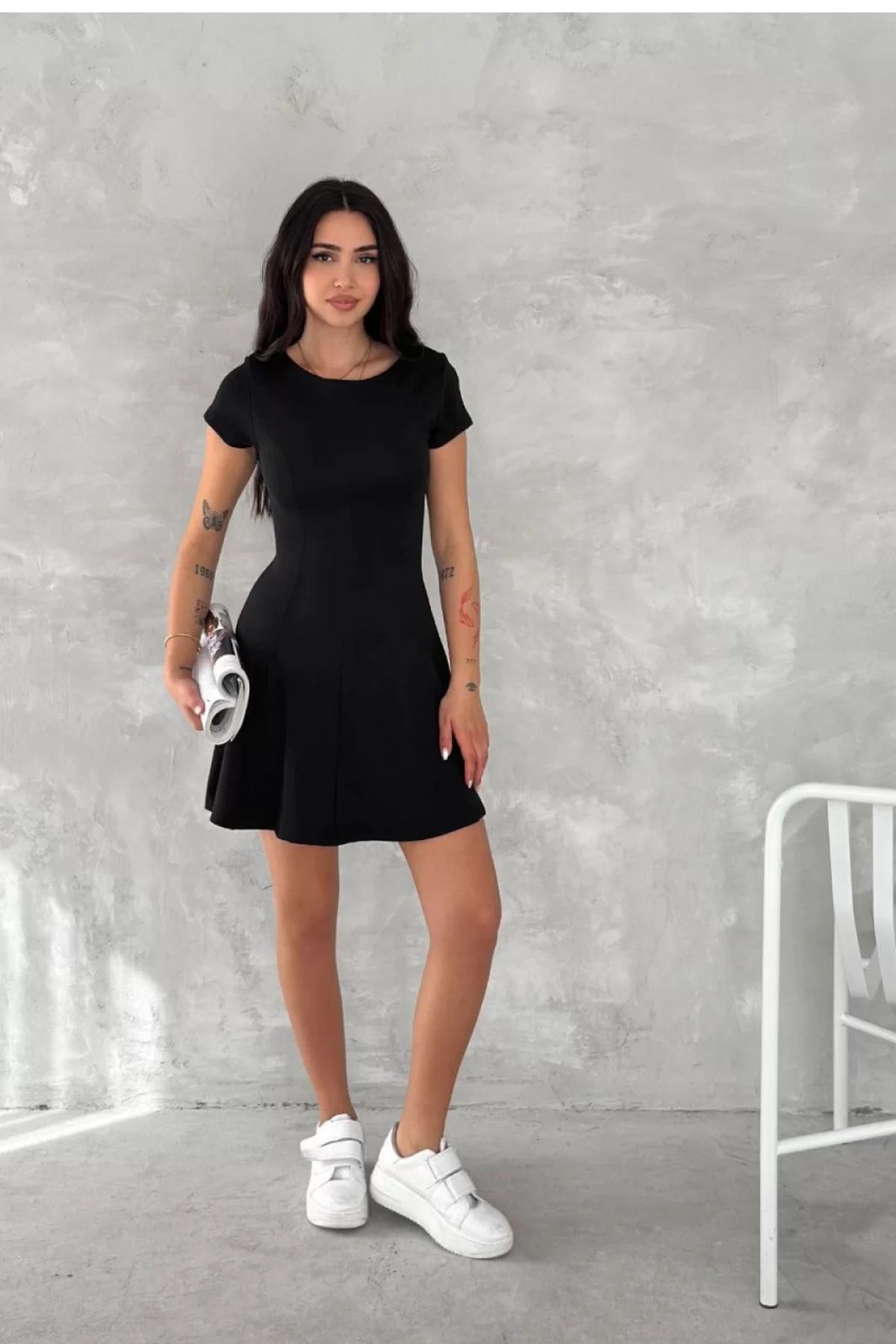İndigo Park Gomerra Göğüs Bağlamalı Mini Elbise - Beyaz