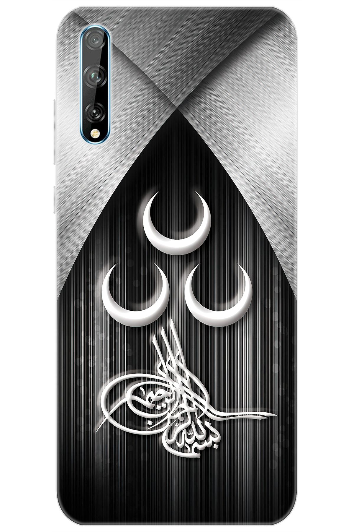 Ceppare Huawei Y8P (AQM-LX1) Uyumlu Kılıf Desen Baskılı Silikon Üç Hilal Tuğra STK:417 CP-Z1BVFD5
