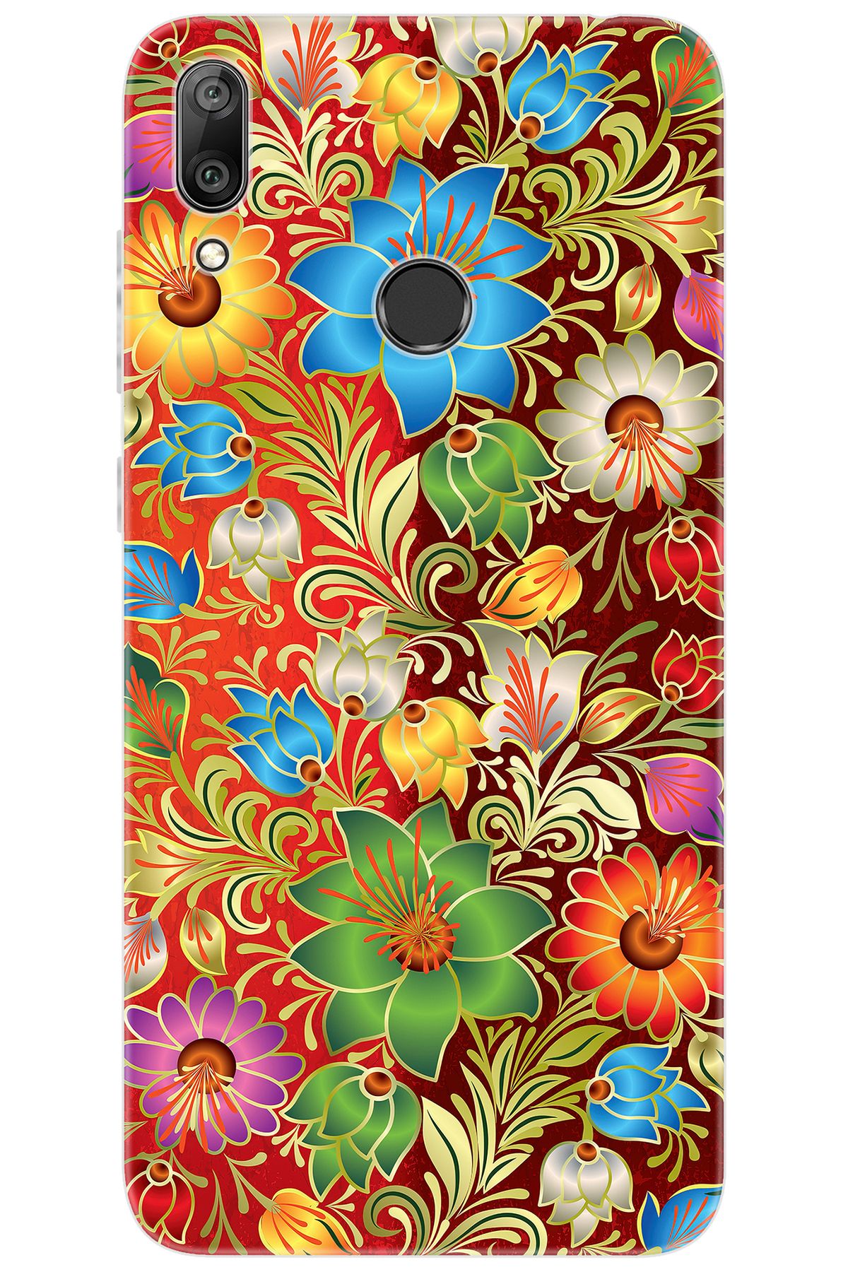 Ceppare Huawei Y7 2019 (DUB-LX1) Uyumlu Kılıf Desen Baskılı Silikon Çiçekler Serisi STK:532 CP-SdOqYA2