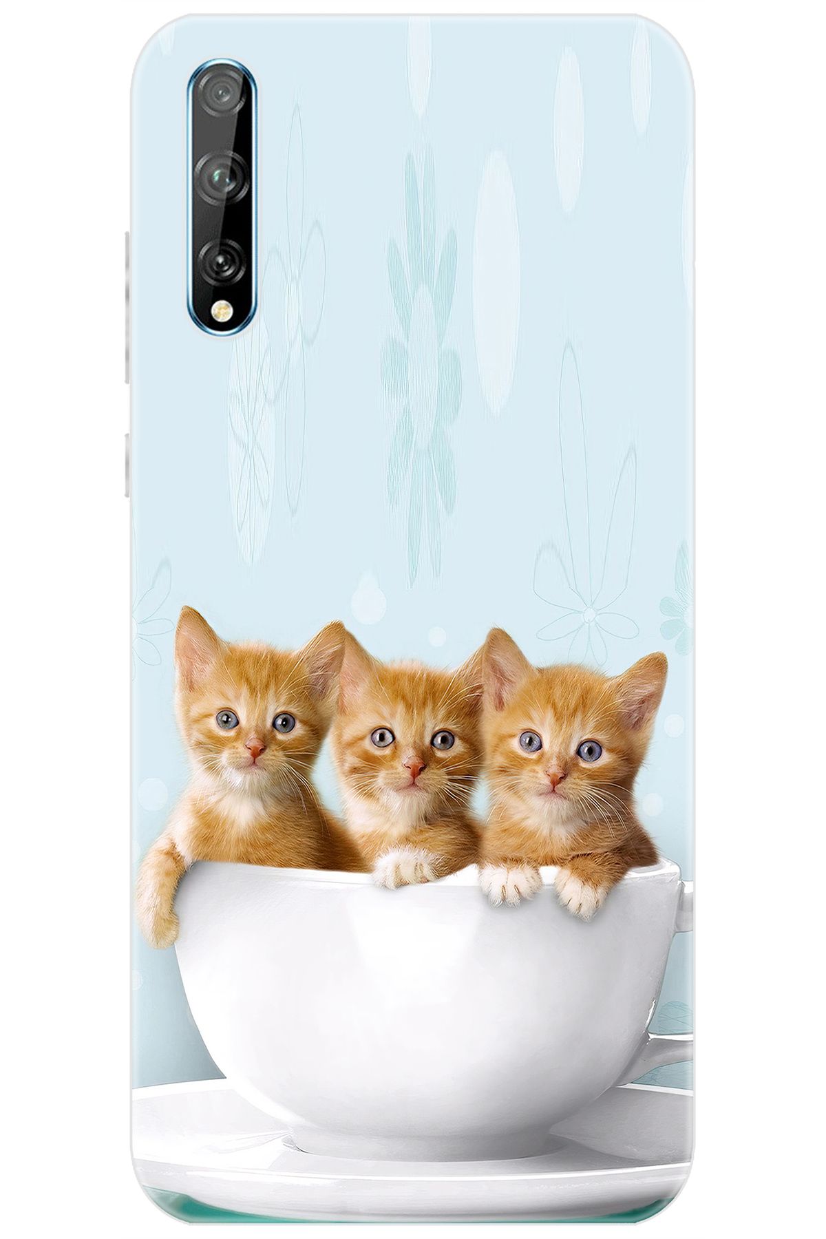 Ceppare Huawei Y8P (AQM-LX1) Uyumlu Kılıf Desen Baskılı Silikon Yavru Kediler STK:194 CP-hi37ReG
