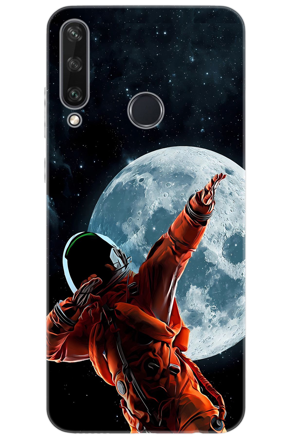 Ceppare Huawei Y6P (MED-LX9N) Uyumlu Kılıf Desen Baskılı Silikon Astronot STK:674 CP-9eJF0sz