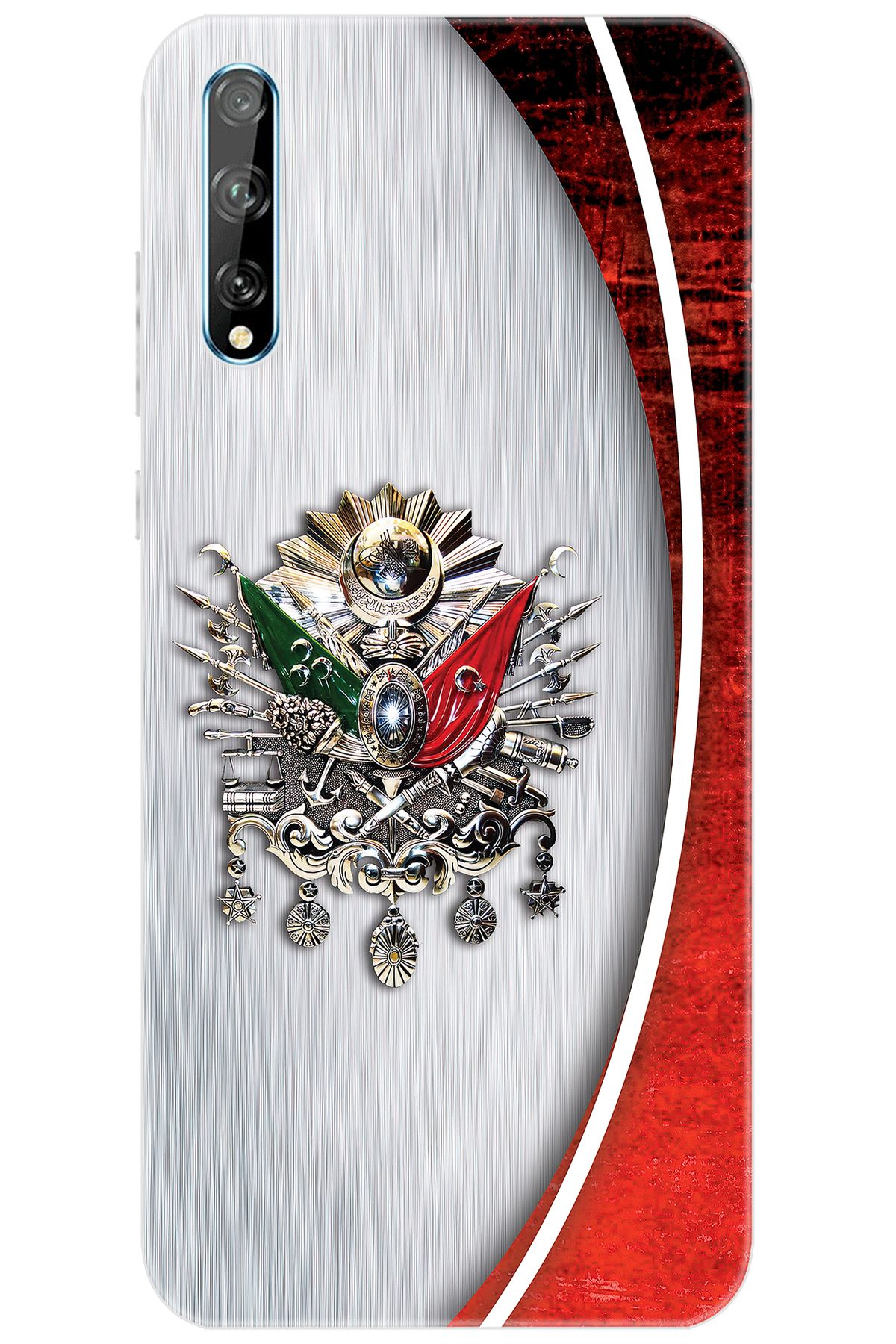 Ceppare Huawei Y8P (AQM-LX1) Uyumlu Kılıf Desen Baskılı Silikon Osmanlı Tuğra STK:408 CP-m1tnDU4