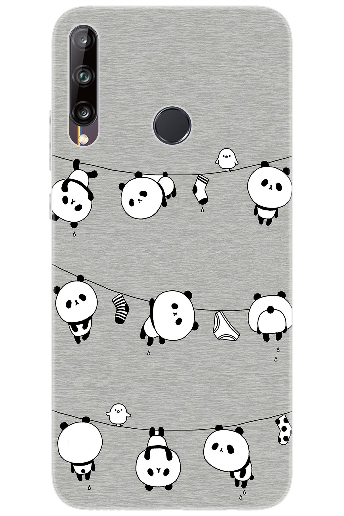 Ceppare Huawei Y7P (ART-L29) Uyumlu Kılıf Desen Baskılı Silikon Pandalar STK:752 CP-WZWLcEr