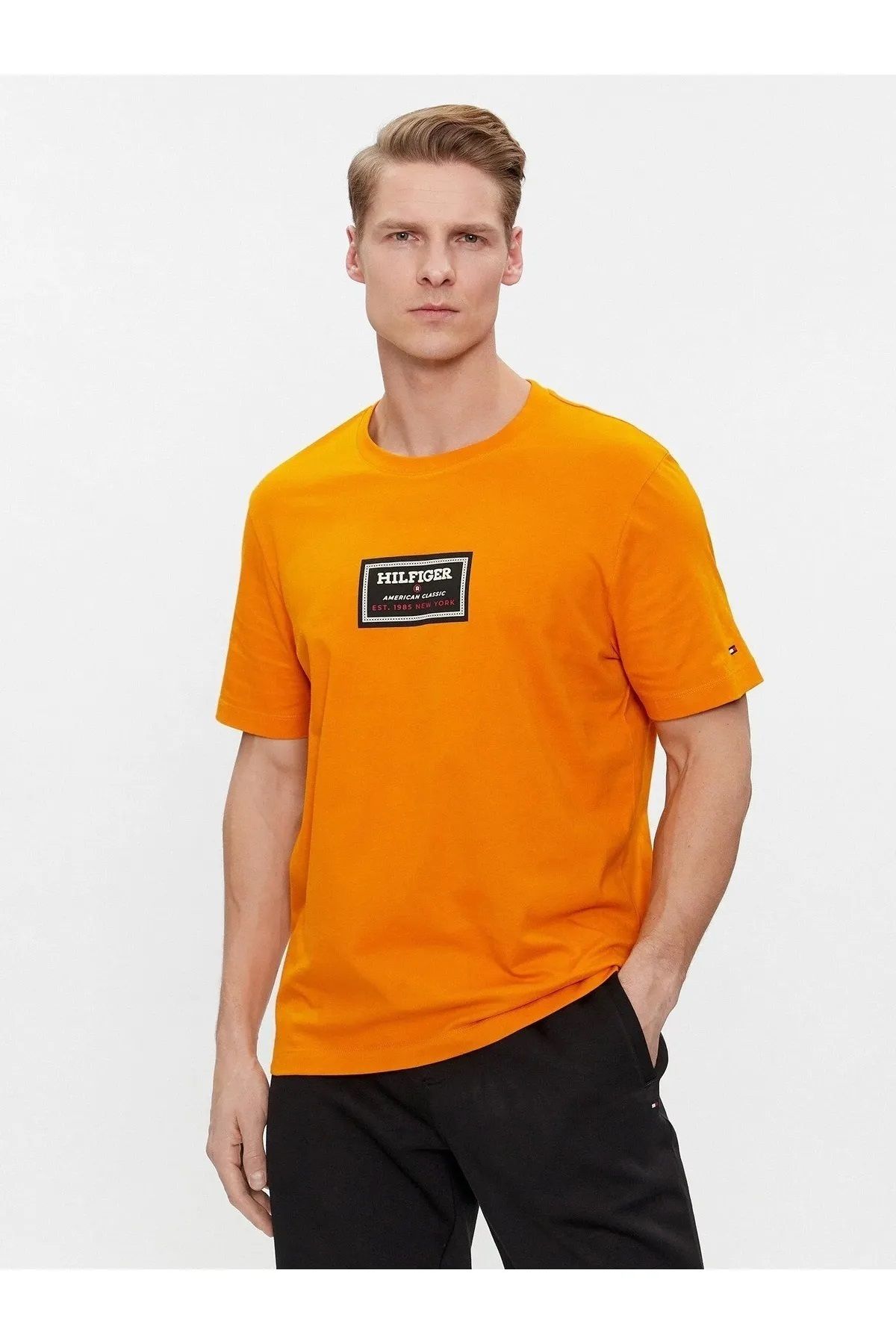 Hilfiger Denim __Tommy Hilfiger Organik Pamuk Textured Erkek Classic T-shirt