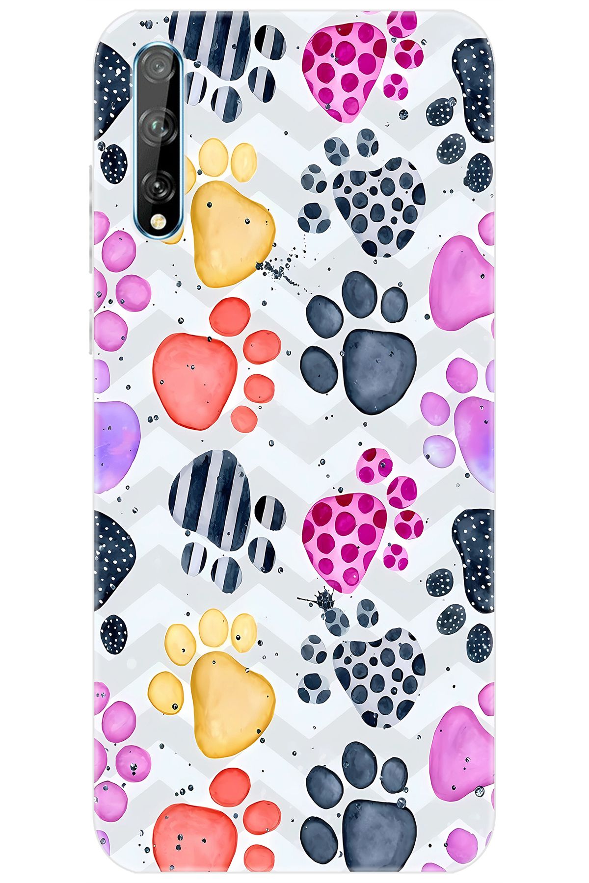 Ceppare Huawei Y8P (AQM-LX1) Uyumlu Kılıf Desen Baskılı Silikon Renkli Patiler STK:670 CP-YHR62sR