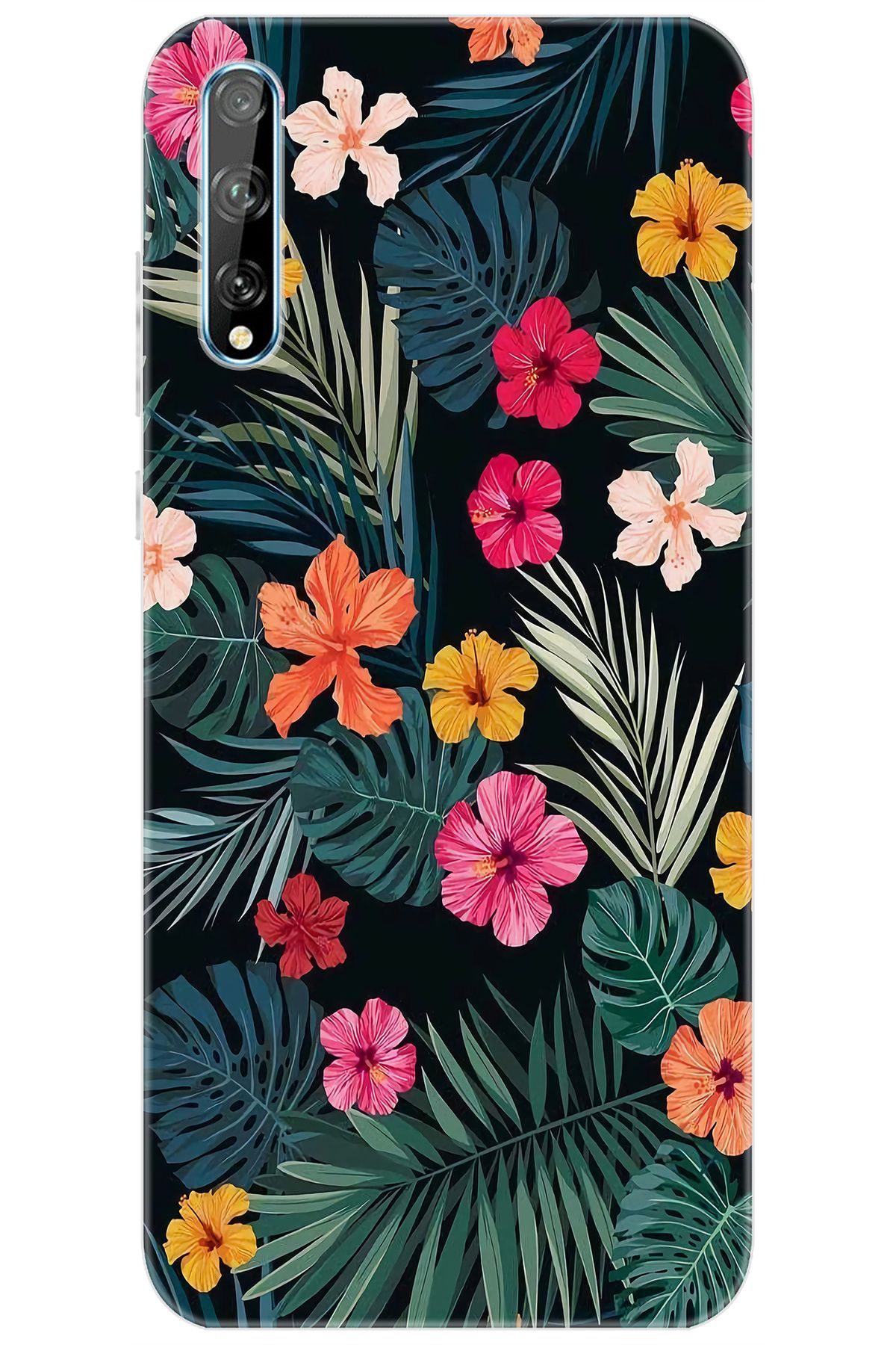 Ceppare Huawei Y8P (AQM-LX1) Uyumlu Kılıf Desen Baskılı Silikon Çiçekler STK:632 CP-QDAyExu