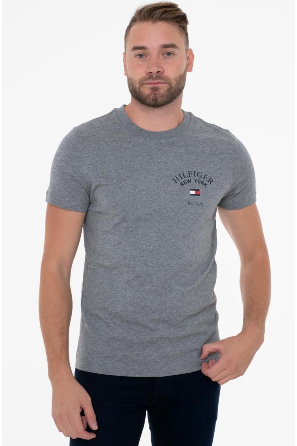 Hilfiger Denim _..TommyHilfiger Organik Pamuk Erkek T-Shirt Regular Fit