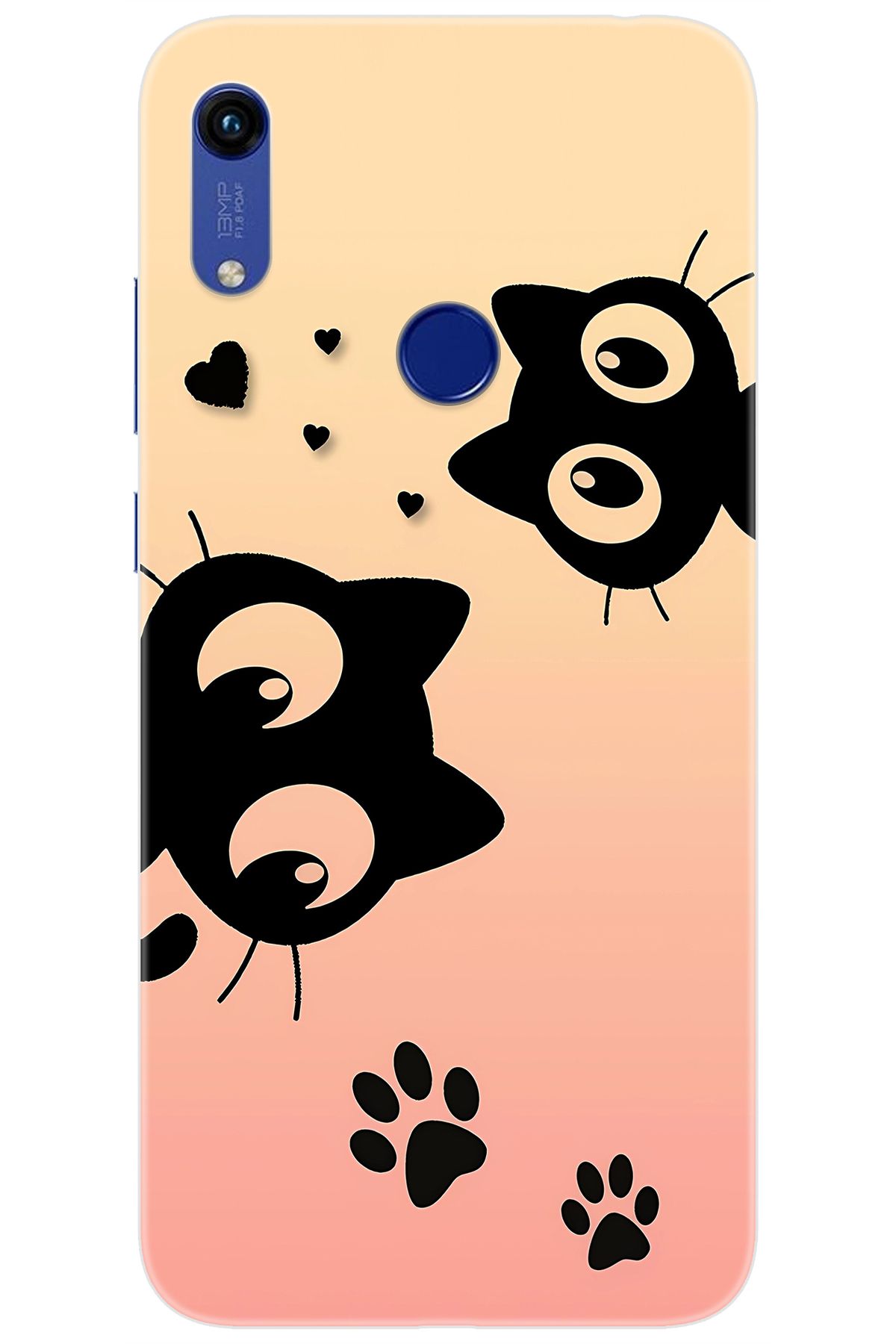 Ceppare Huawei Y6S 2019 (JAT-L41) Uyumlu Kılıf Desen Baskılı Silikon Kedi STK:626 CP-G0Vigl0