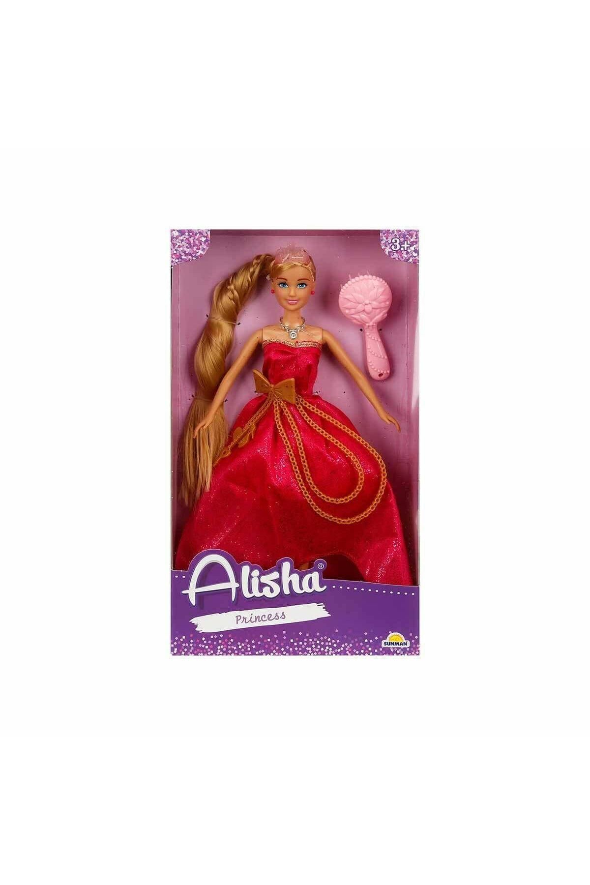 OEM 0835 SUN-RST-SIS-MNK Alisha Prenses Uzun Saçlı Aksesuarlı Bebek Set 29 cm 3renk -Sunman