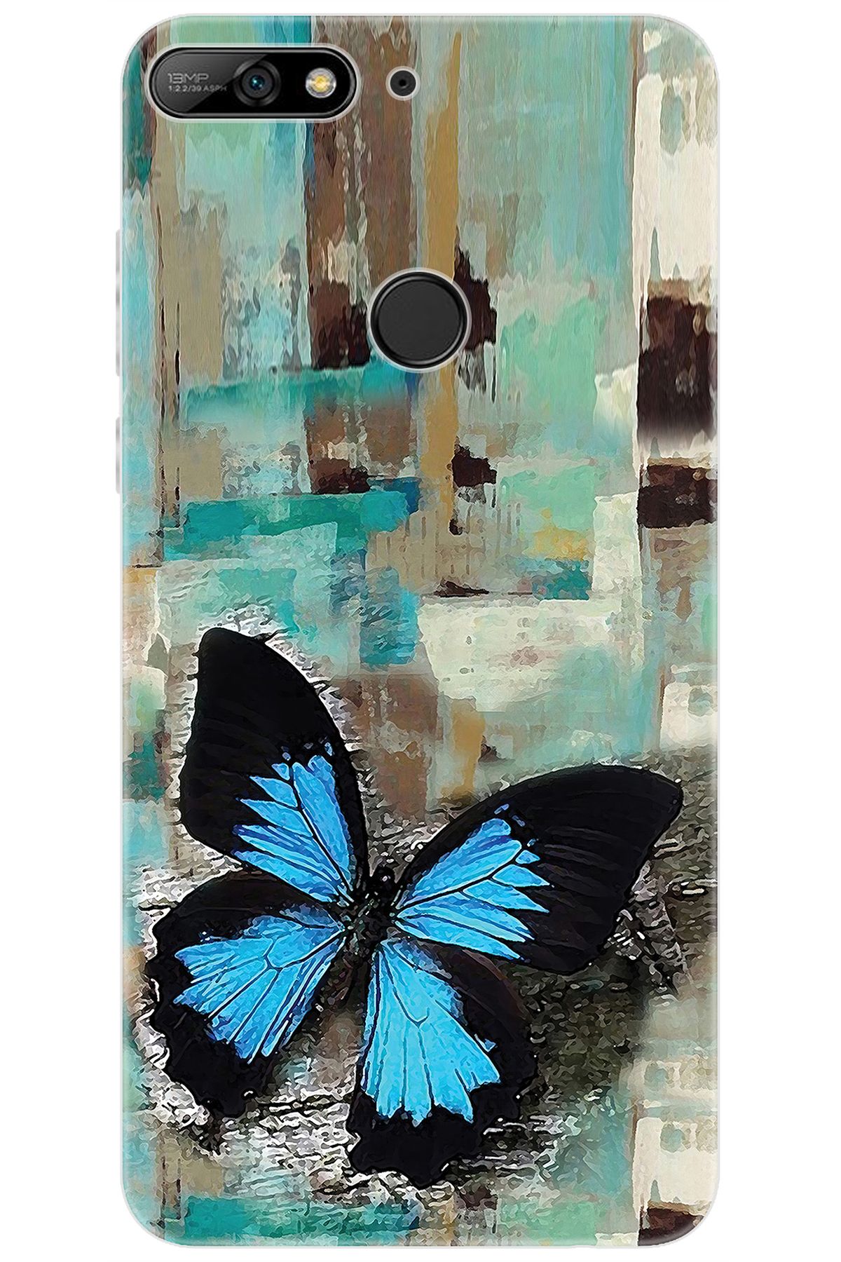 Ceppare Huawei Y7 PRO 2018 (LDN-LX2) Uyumlu Kılıf Desen Baskılı Silikon Kelebek Resim STK:549 CP-LaWMehO