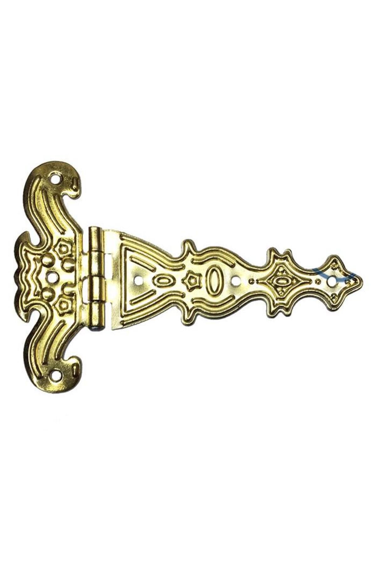 OEM Dekoratif, Sac Tek Kuyruklu Menteşe - 69x102 mm, Büyük, Sarı, 1 Adet