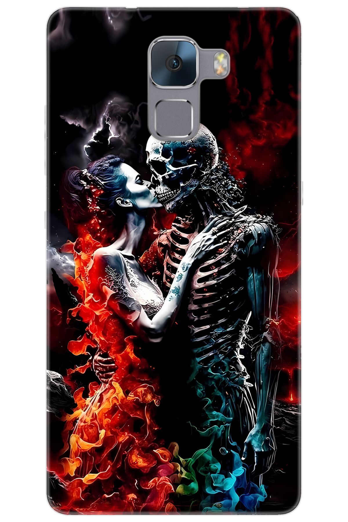 Ceppare Huawei Honor 7 (PLK-L01) Uyumlu Kılıf Desen Baskılı Silikon İskelet Aşıklar STK:666 CP-u2bHfcT