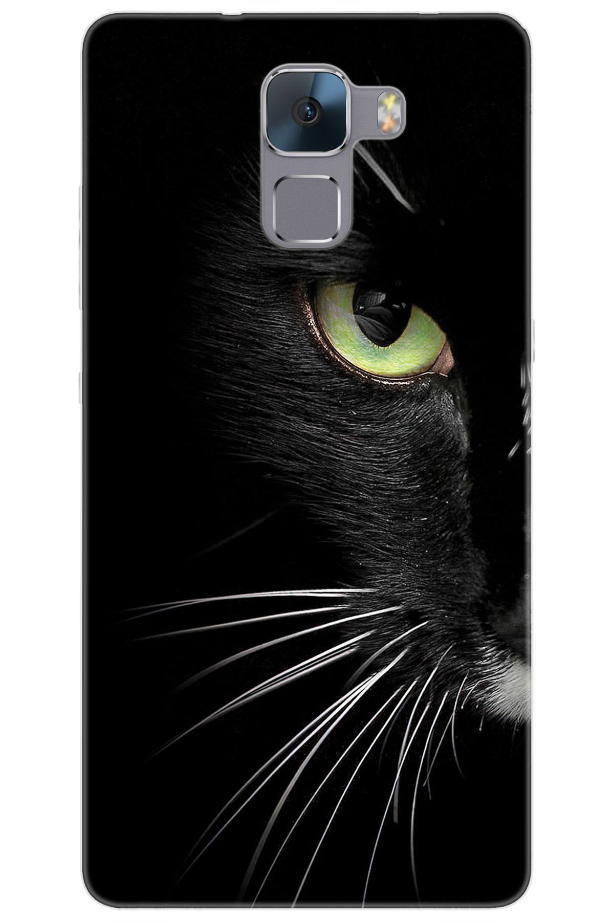 Ceppare Huawei Honor 7 (PLK-L01) Uyumlu Kılıf Desen Baskılı Silikon Siyah Kedi STK:482 CP-zZeEZxH