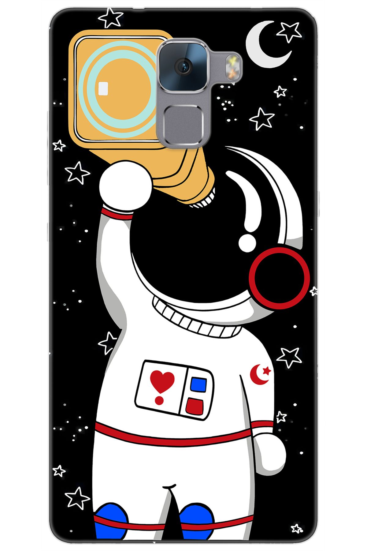 Ceppare Huawei Honor 7 (PLK-L01) Uyumlu Kılıf Desen Baskılı Silikon Sevimli Astronot STK:100 CP-ZMpFzPv