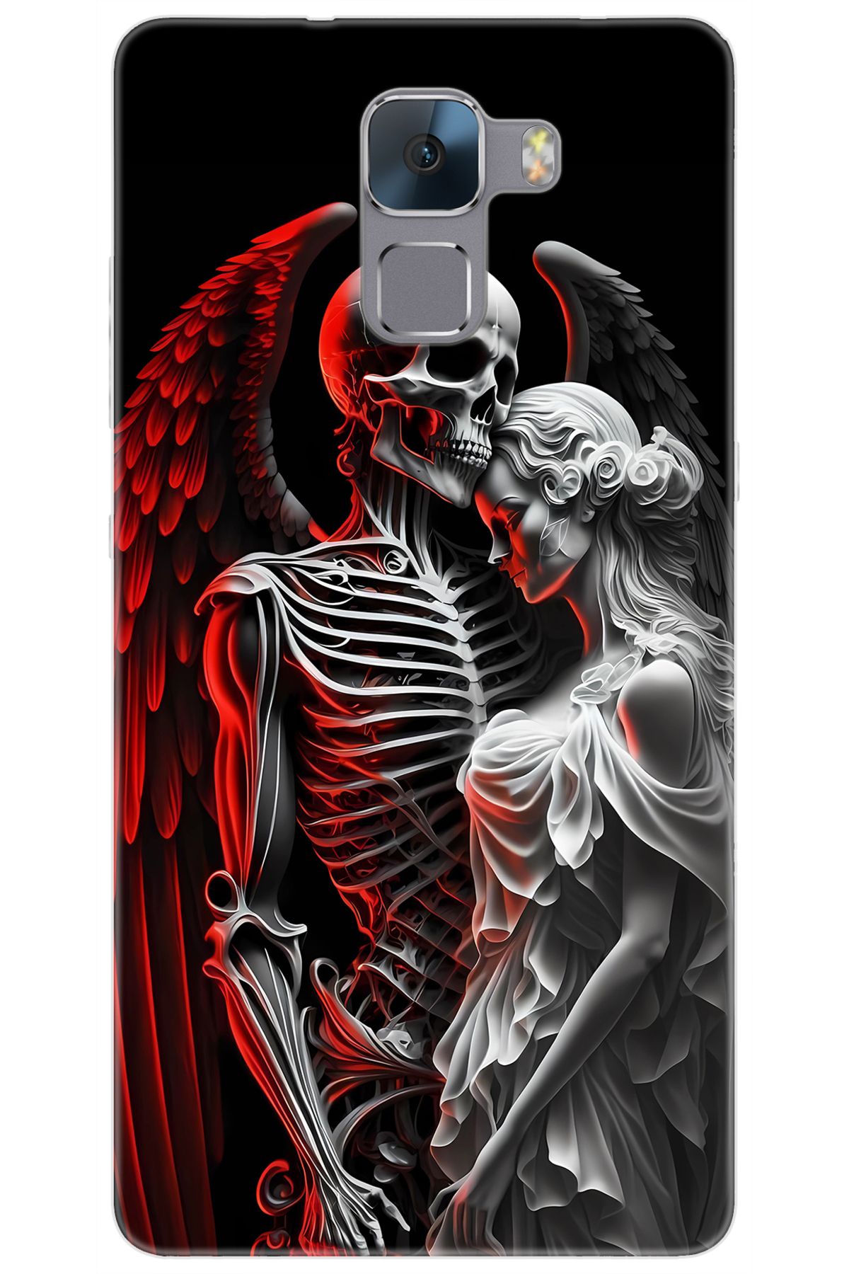 Ceppare Huawei Honor 7 (PLK-L01) Uyumlu Kılıf Desenli Silikon İskelet ve Melek Aşkı STK:644 CP-aTqwRFQ