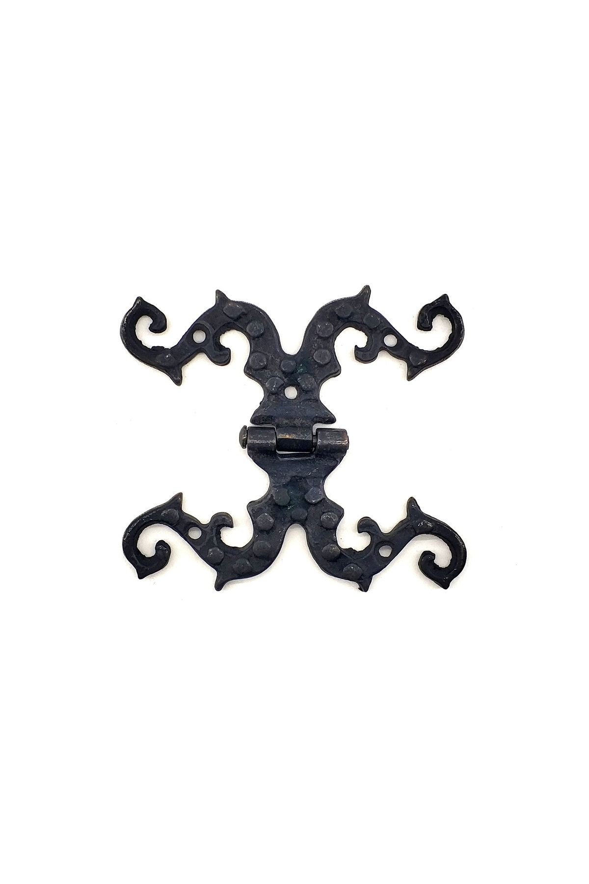 OEM Antika Tarz Dekoratif Pirinç Süslü Menteşe - 100x90 mm, Oksit
