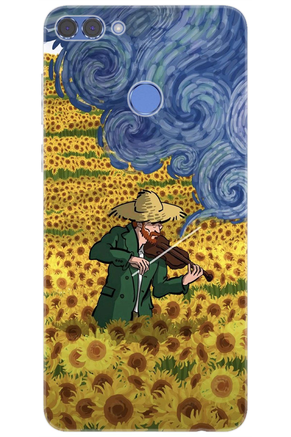 Ceppare Huawei Y9 2018 (FLA-LX1/LX2) Uyumlu Kılıf Desen Silikon Sunflower Ayçiçeği Tarlası S:756 CP-iFkxIHZ