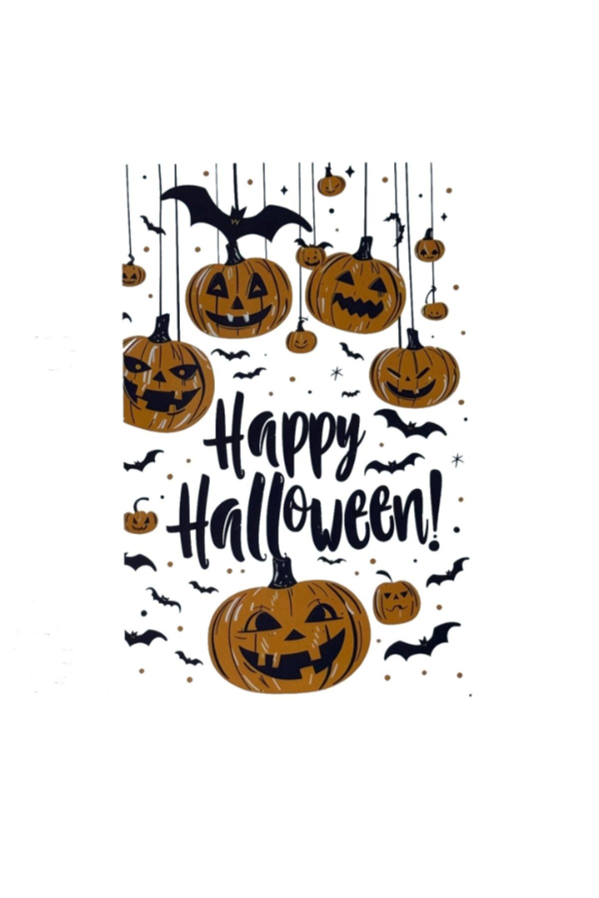 Allproduct Halloween Temalı Balkabaklı Duvar Sticker Seti