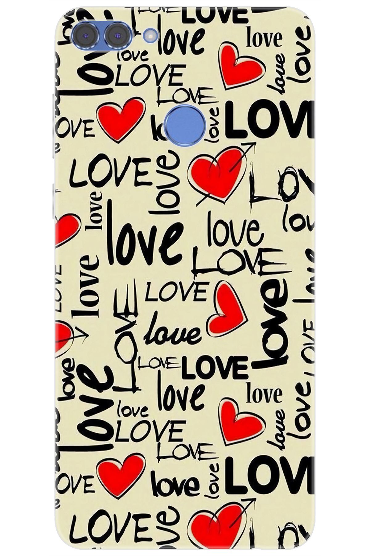 Ceppare Huawei Y9 2018 (FLA-LX1/LX2) Uyumlu Kılıf Desen Baskılı Silikon Love Serisi STK:728 CP-s1r3WOi