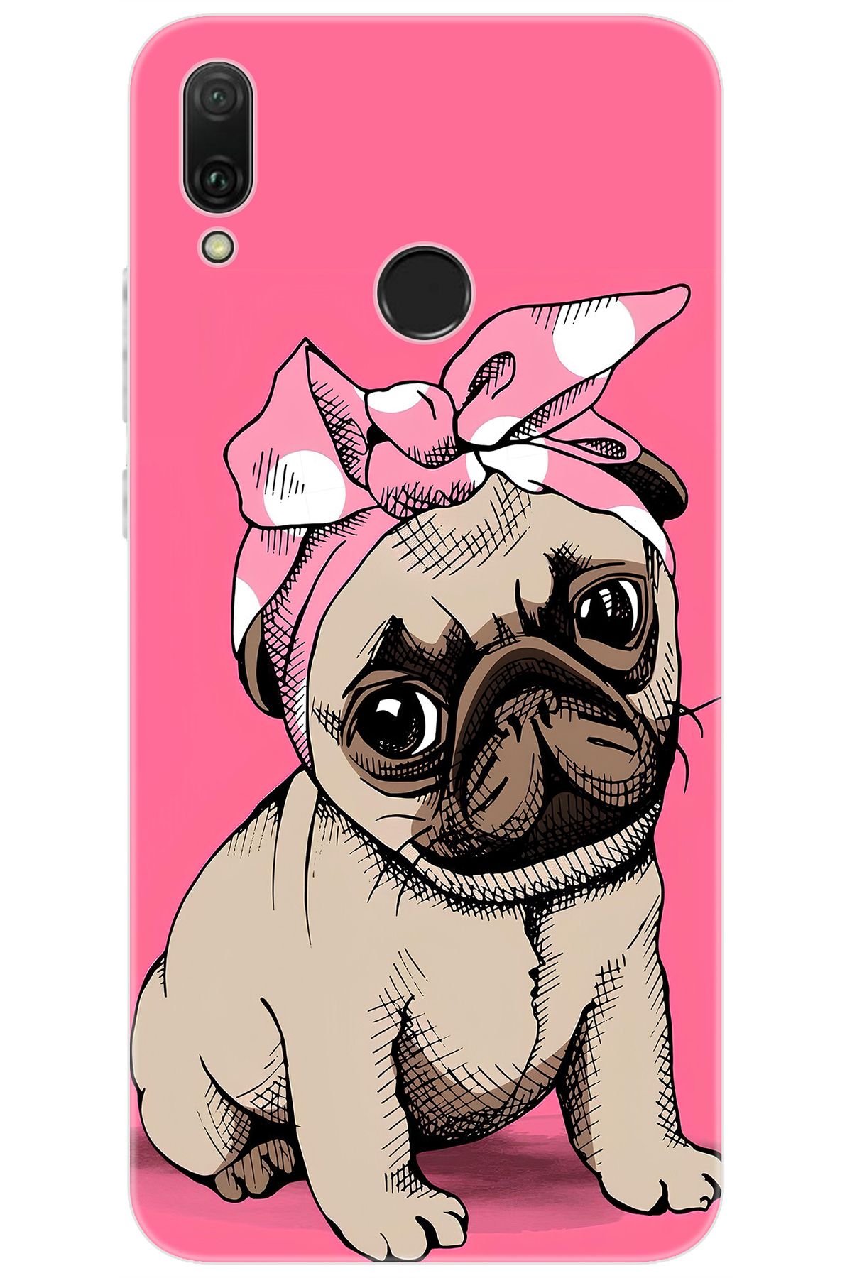 Ceppare Huawei Y9 2019 (JKM-LX1/LX2) Uyumlu Kılıf Desen Baskılı Silikon Sevimli Pug STK:748 CP-6uzAilM