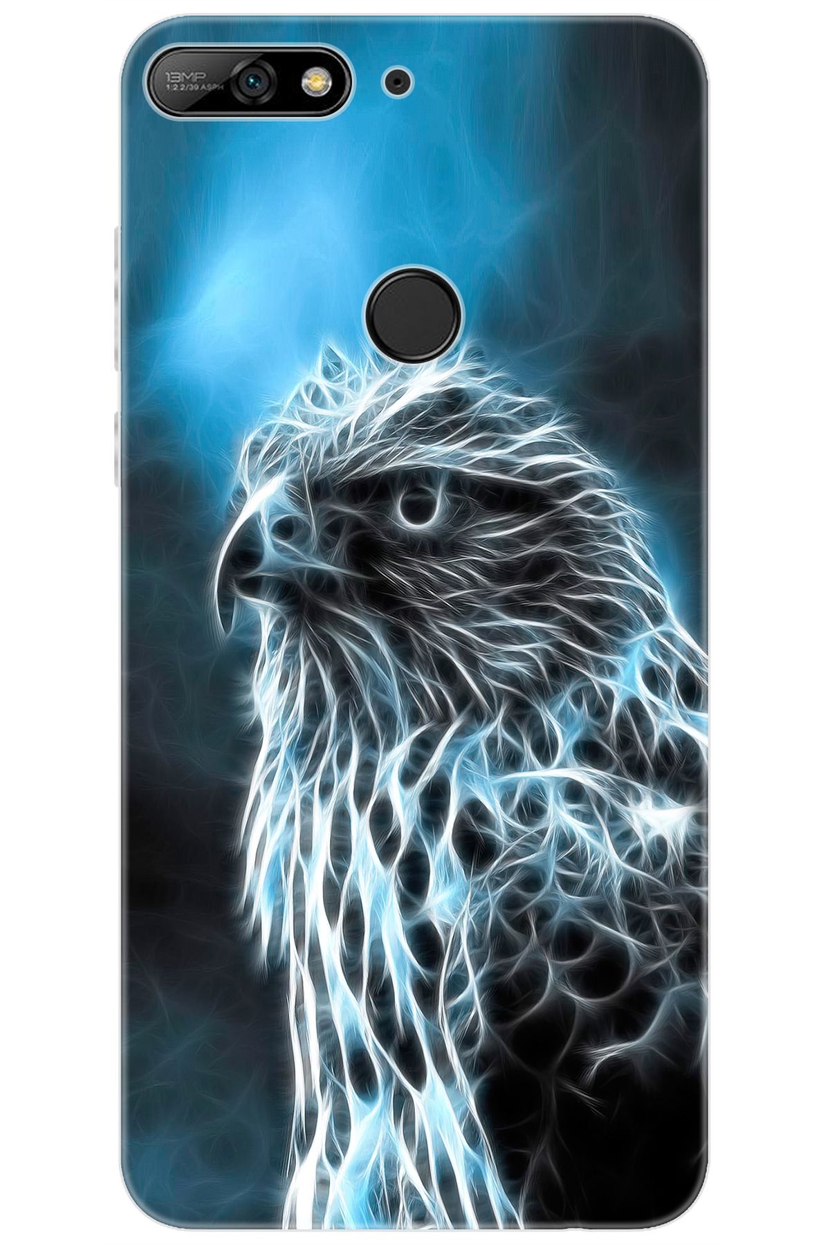 Ceppare Huawei Y7 PRO 2018 (LDN-LX2) Uyumlu Kılıf Desen Baskılı Silikon Şahin STK:196 CP-ouwRESW