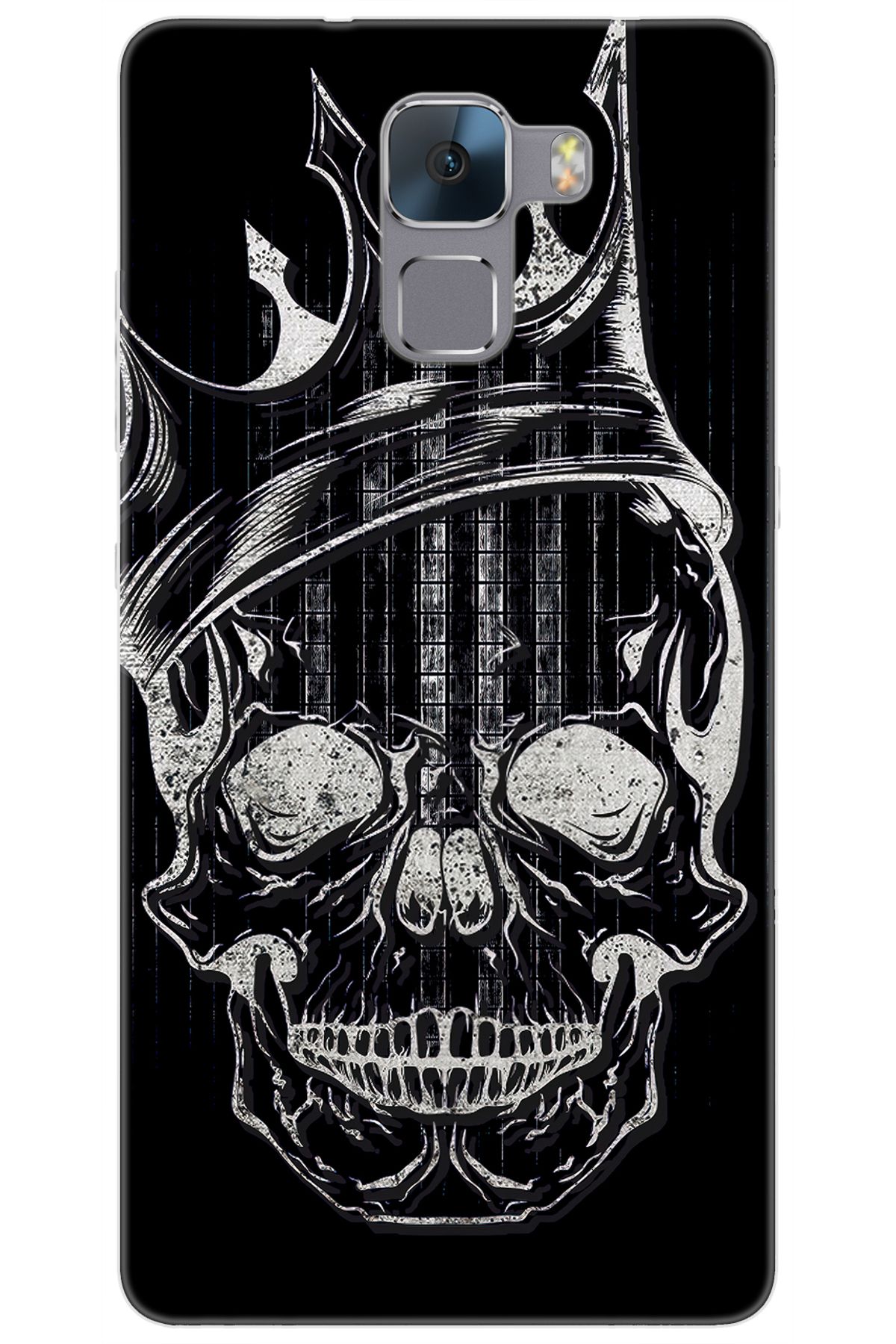 Ceppare Huawei Honor 7 (PLK-L01) Uyumlu Kılıf Desen Baskılı Silikon Kuru Kafa STK:582 CP-e75Cme4