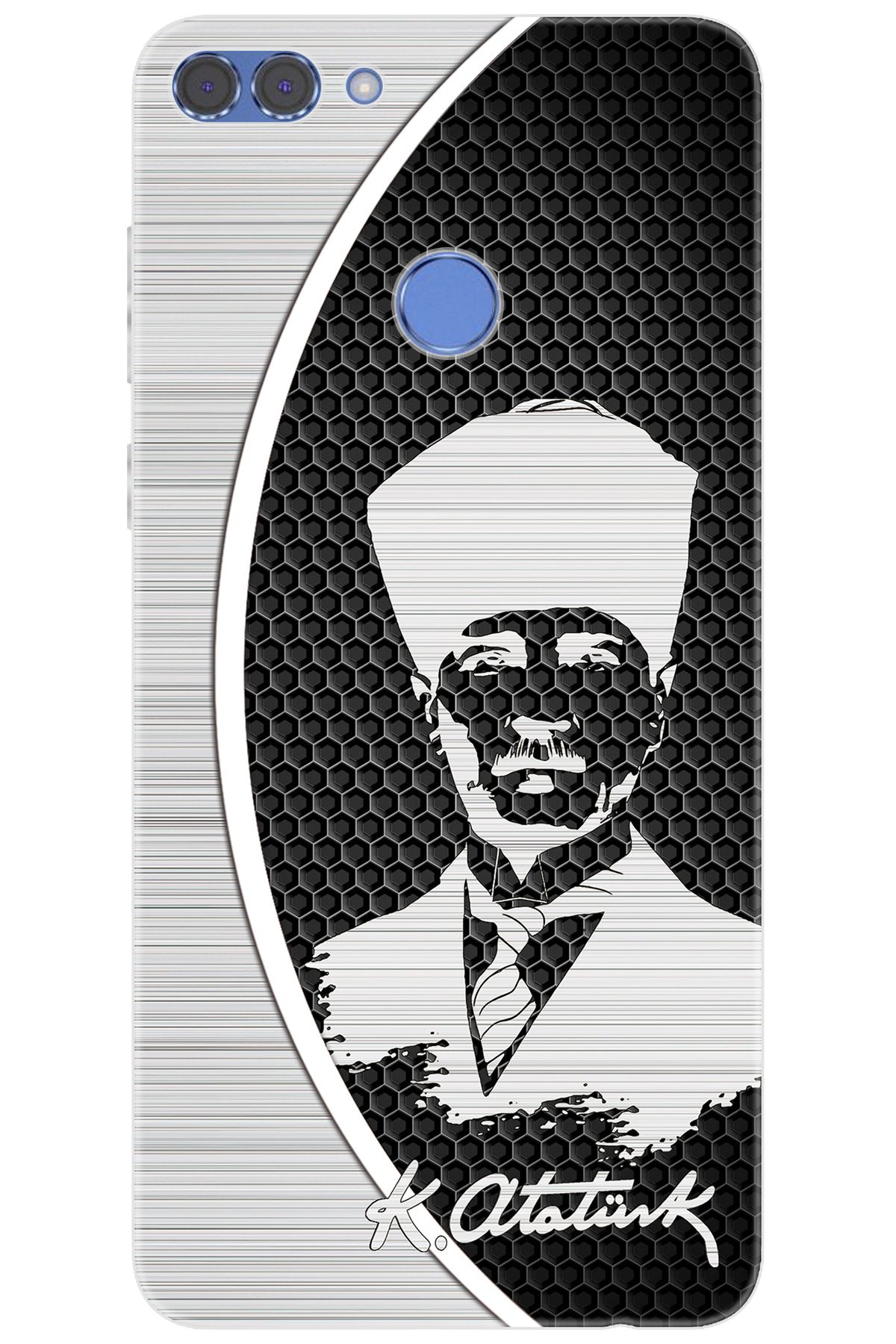 Ceppare Huawei Y9 2018 (FLA-LX1/LX2) Uyumlu Kılıf Desen Baskılı Silikon Atatürk Tasarım STK:398 CP-FczPYWQ