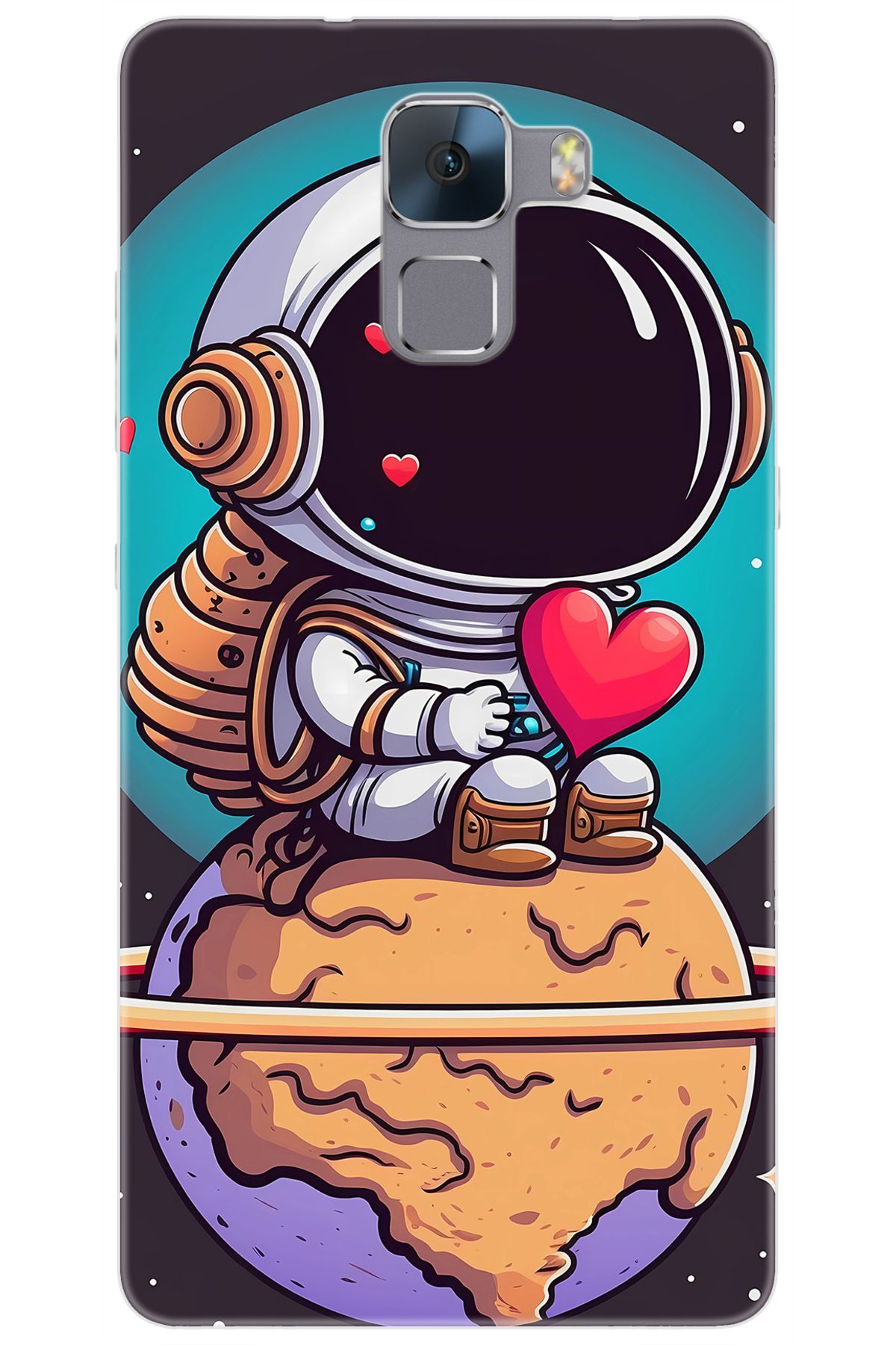 Ceppare Huawei Honor 7 (PLK-L01) Uyumlu Kılıf Desen Baskılı Silikon Astronot Serisi STK:1007 CP-8JBNc4n