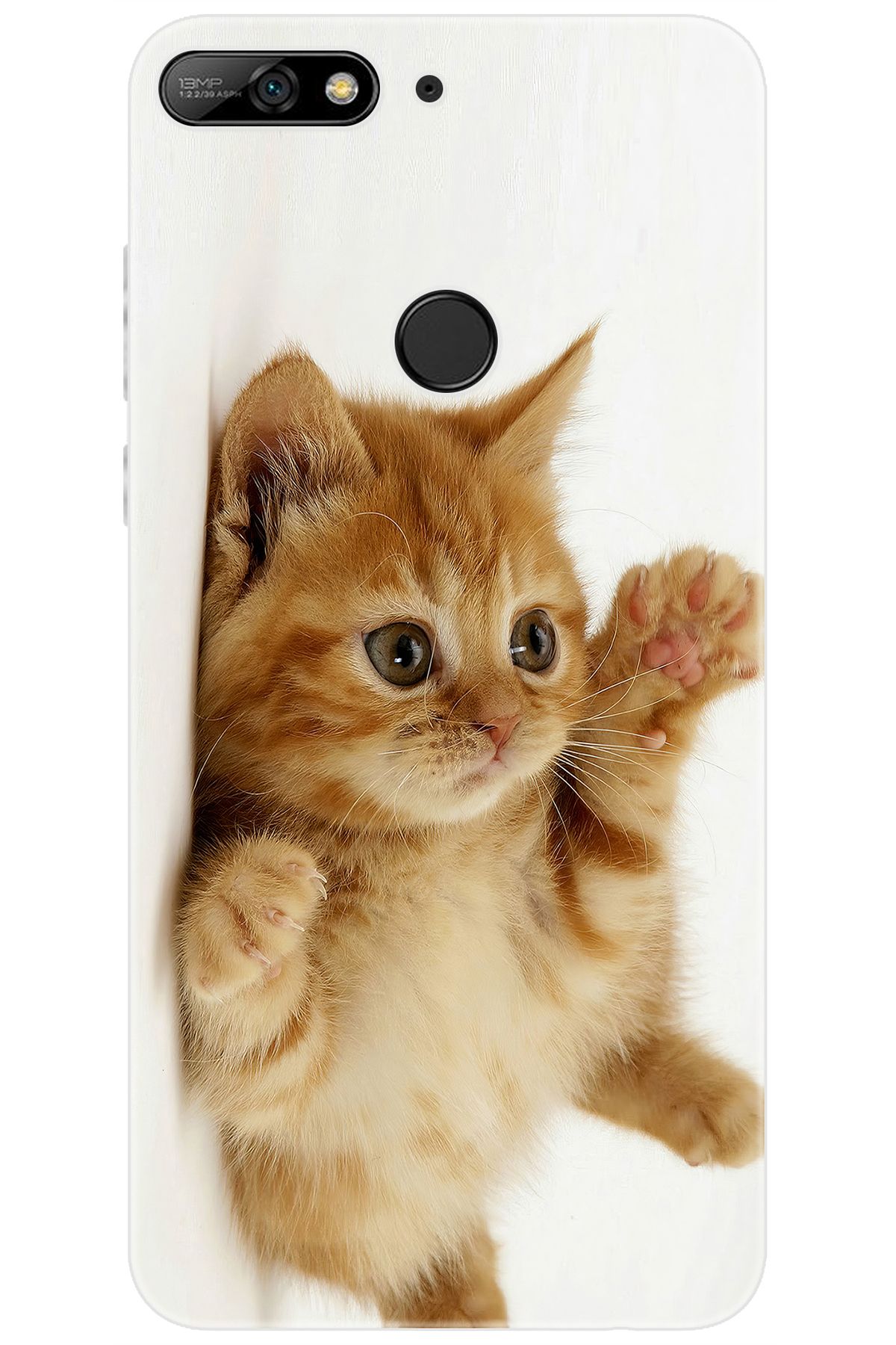 Ceppare Huawei Y7 PRO 2018 (LDN-LX2) Uyumlu Kılıf Desen Baskılı Silikon Sevimli Kedi STK:205 CP-hjzxA1R