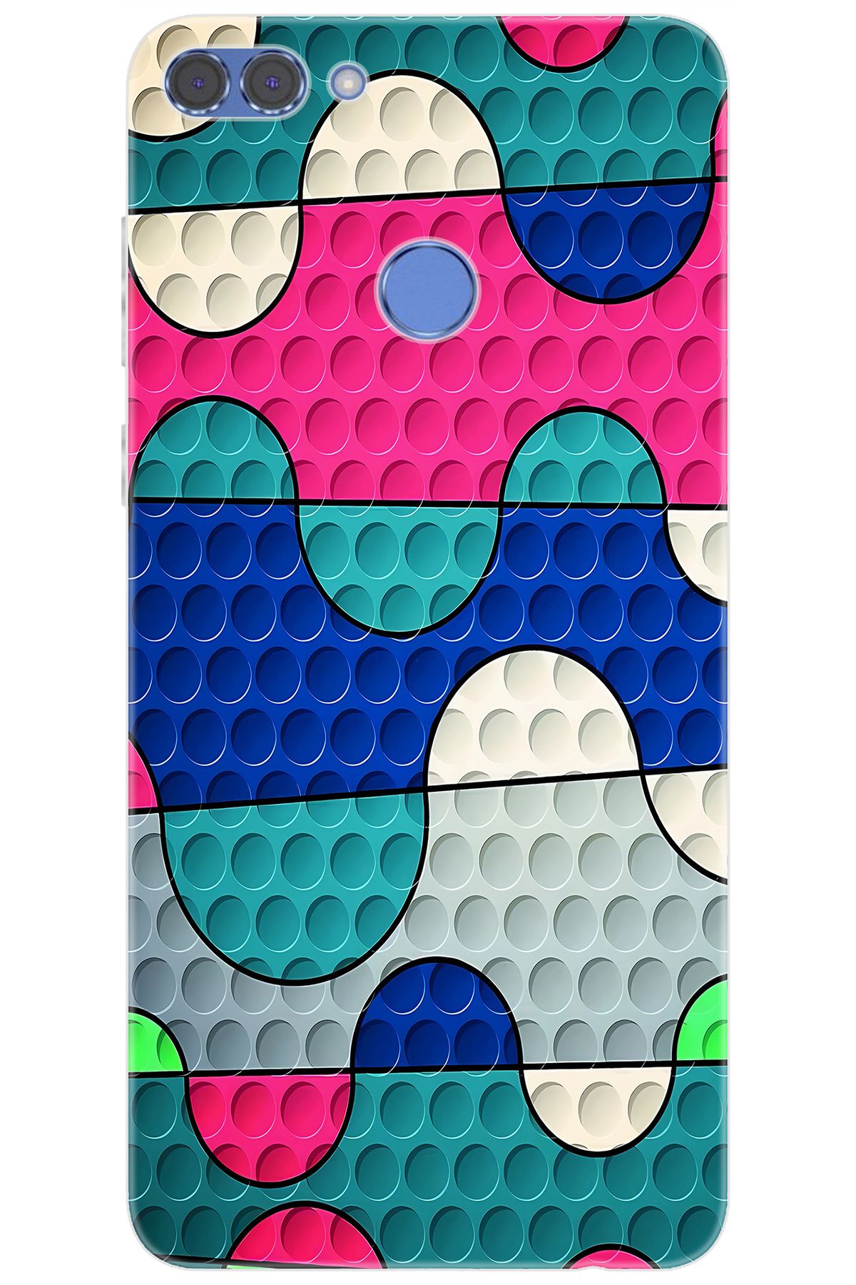Ceppare Huawei Y9 2018 (FLA-LX1/LX2) Uyumlu Kılıf Desen Baskılı Silikon Renk Dalgası STK:629 CP-1AAsxYC