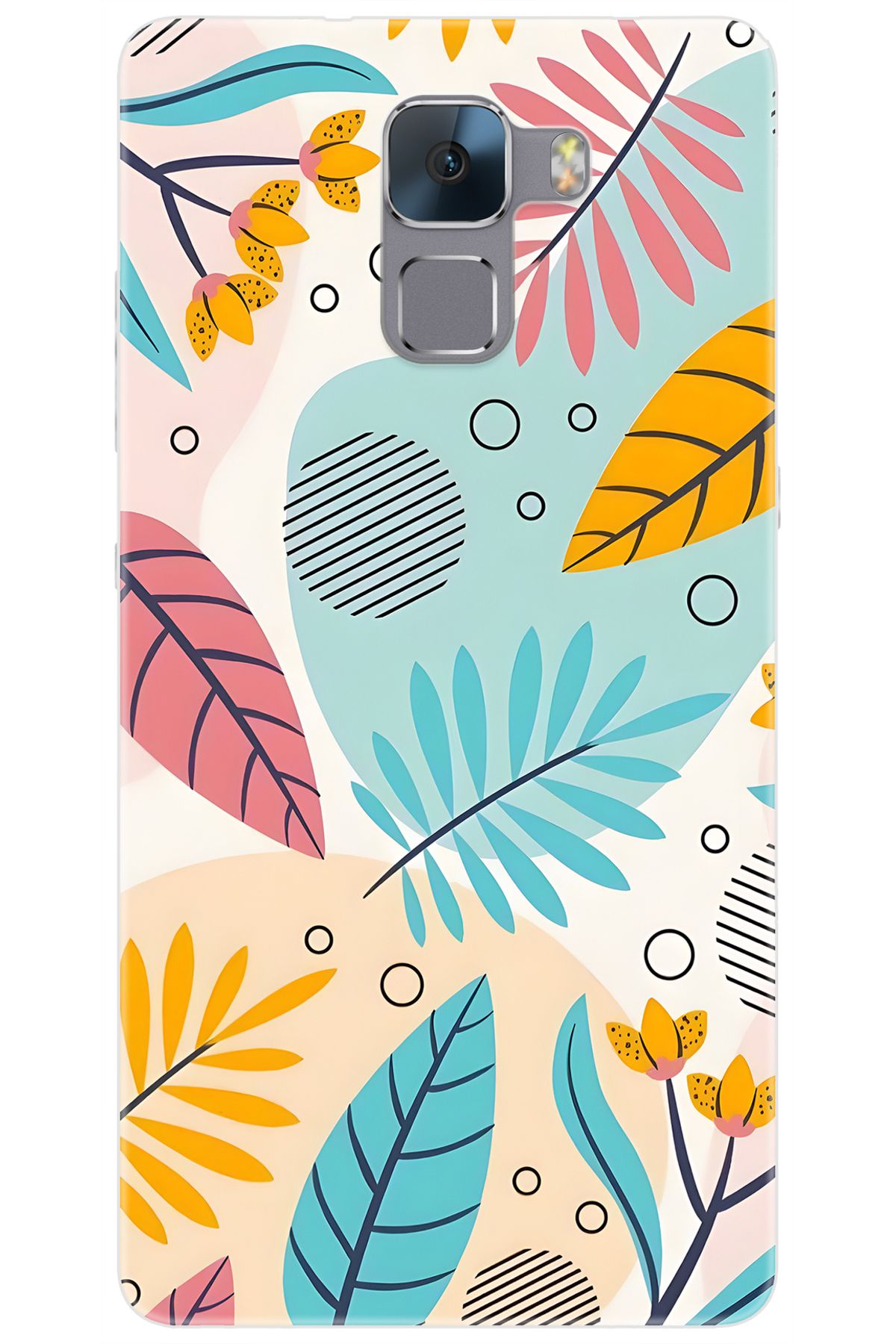 Ceppare Huawei Honor 7 (PLK-L01) Uyumlu Kılıf Desen Baskılı Silikon Renkli Yapraklar STK:643 CP-Txx1Amr