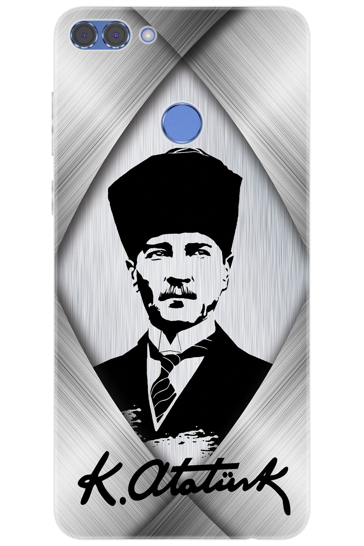 Ceppare Huawei Y9 2018 (FLA-LX1/LX2) Uyumlu Kılıf Desen Baskılı Silikon Atatürk Tasarım STK:402 CP-NEQmfBC