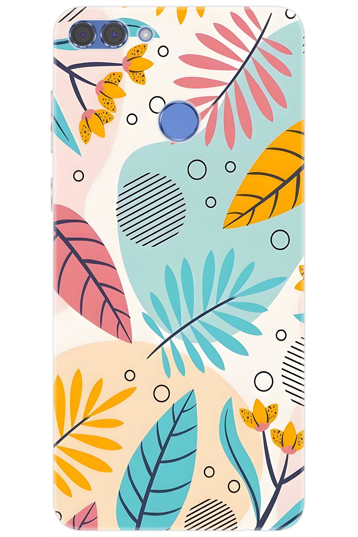 Ceppare Huawei Y9 2018 (FLA-LX1/LX2) Uyumlu Kılıf Desen Baskılı Silikon Renkli Yapraklar STK:643 CP-iYNuz0S