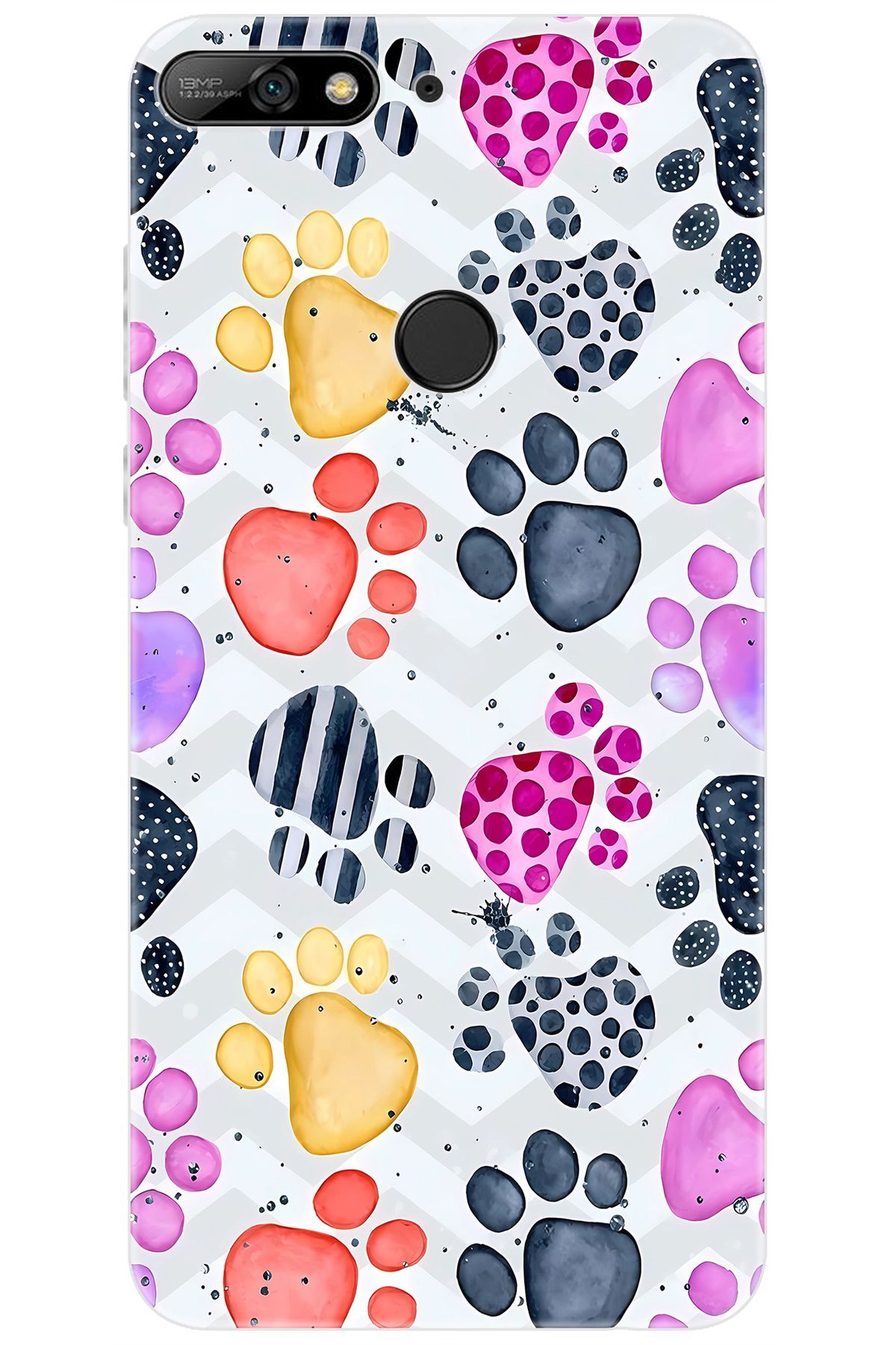 Ceppare Huawei Y7 PRO 2018 (LDN-LX2) Uyumlu Kılıf Desen Baskılı Silikon Renkli Patiler STK:670 CP-Cuc4FXB