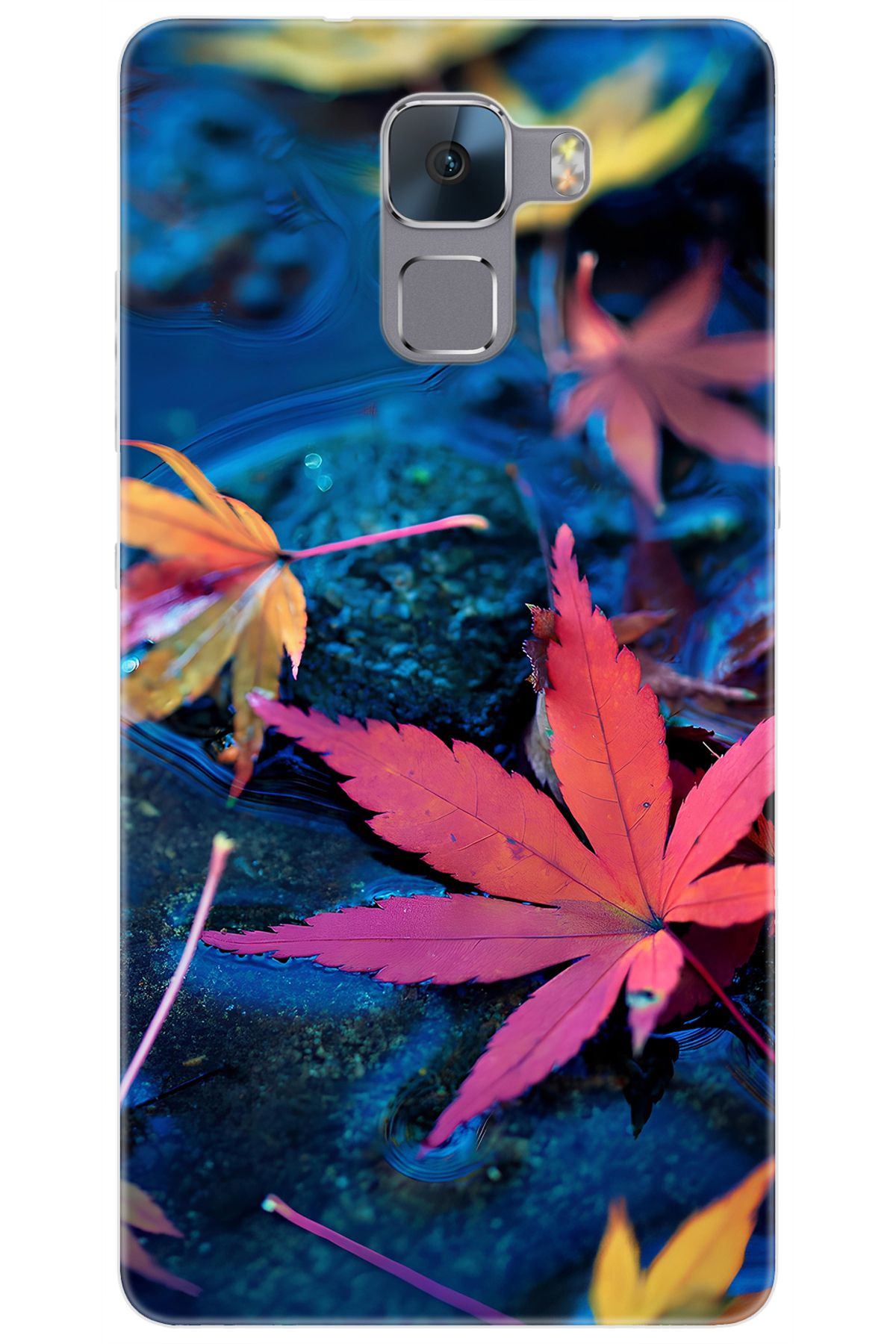 Ceppare Huawei Honor 7 (PLK-L01) Uyumlu Kılıf Desen Baskılı Silikon Yapraklar STK:702 CP-iGHzuwK