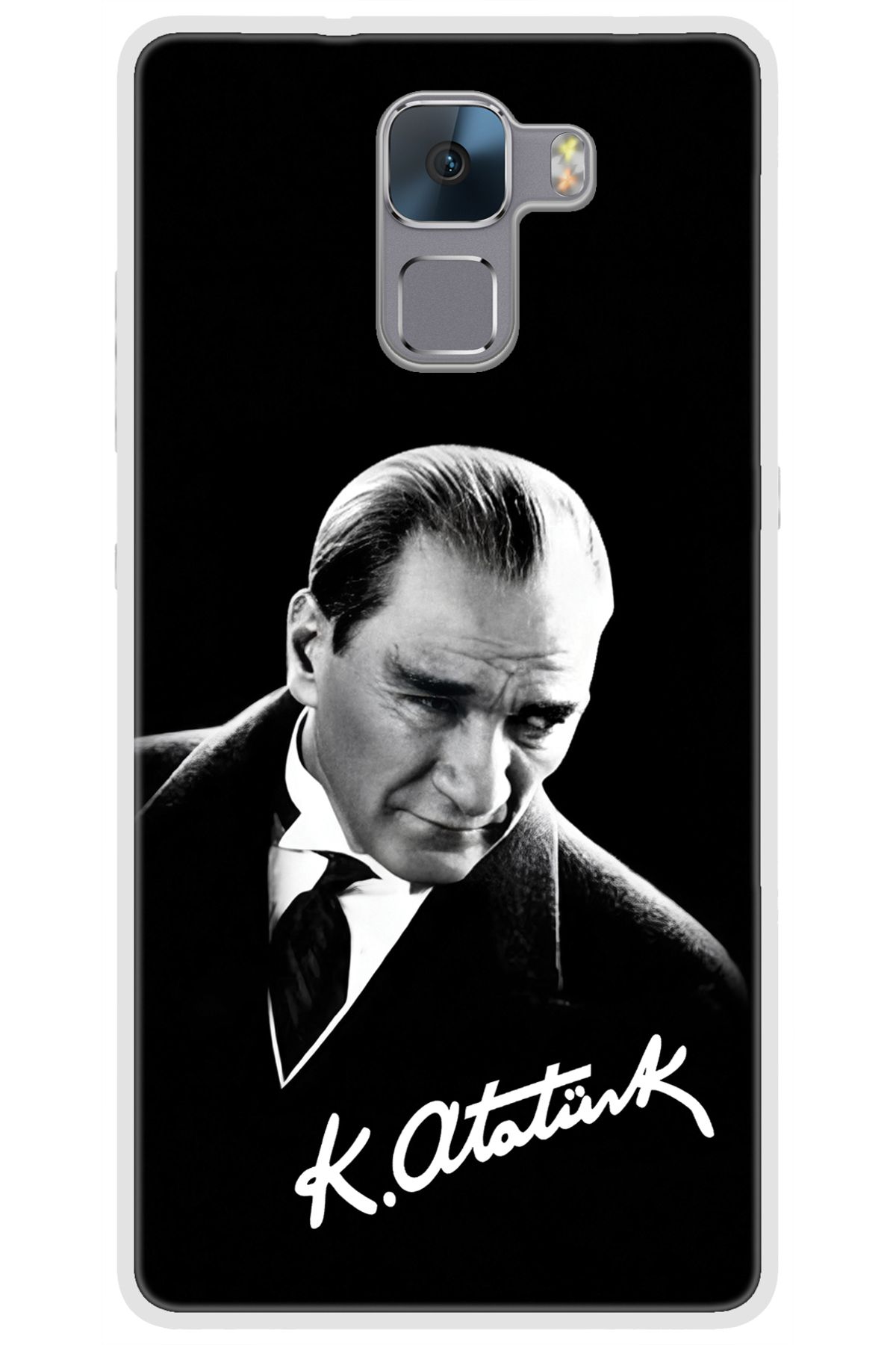 Ceppare Huawei Honor 7 (PLK-L01) Uyumlu Kılıf Desenli Silikon Mustafa Kemal Atatürk STK:390 CP-afJCrha