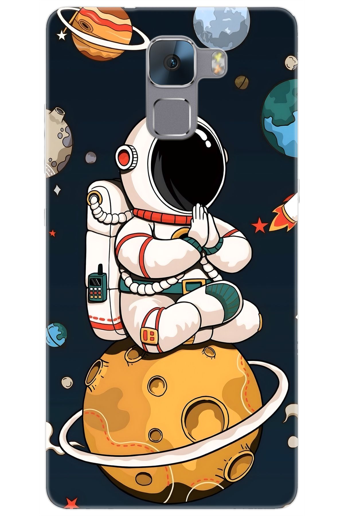 Ceppare Huawei Honor 7 (PLK-L01) Uyumlu Kılıf Desen Baskılı Silikon Astronot STK:695 CP-AvBk3Fc