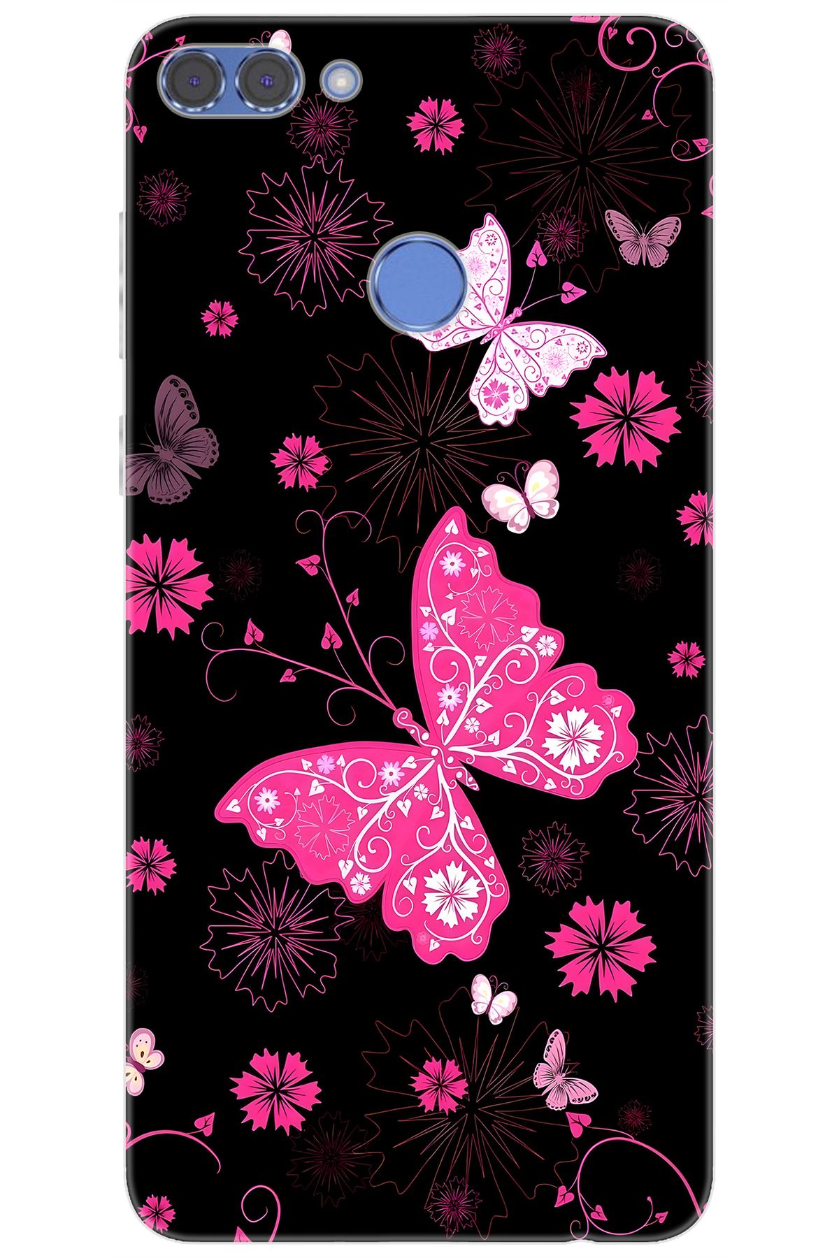 Ceppare Huawei Y9 2018 (FLA-LX1/LX2) Uyumlu Kılıf Desen Baskılı Silikon Kelebekler STK:723 CP-g9mFPSM