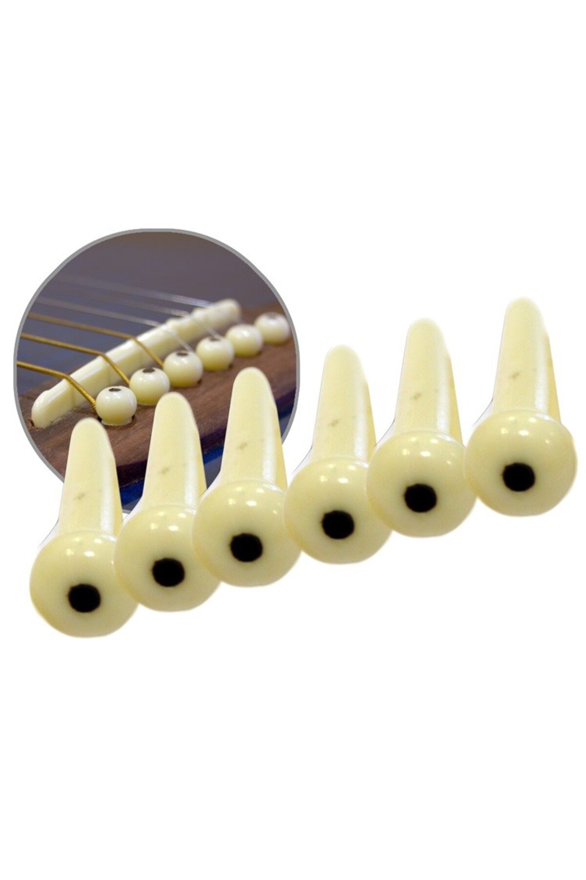 OEM Gitar Aksesuar Akustik Pimi 6'lı Set GATPA6WH