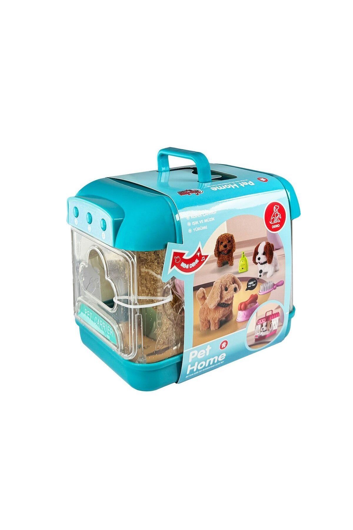 OEM JND-6806 Hareketli Köpek ve Işıklı Sesli Şeffaf Kafes Seti -Vardem Oyuncak