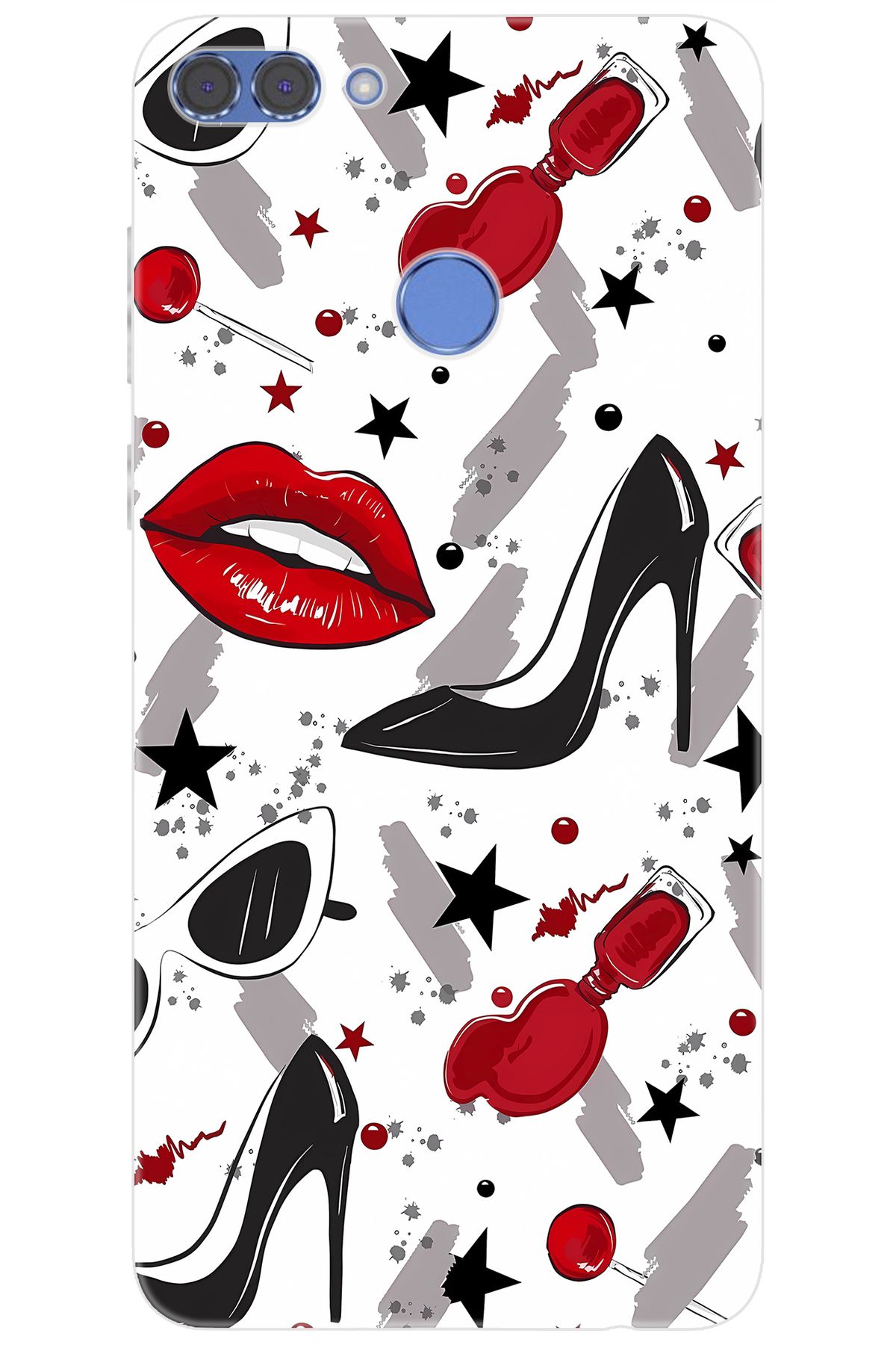 Ceppare Huawei Y9 2018 (FLA-LX1/LX2) Uyumlu Kılıf Desen Baskılı Silikon Fashion Design STK:676 CP-sXg7RTn