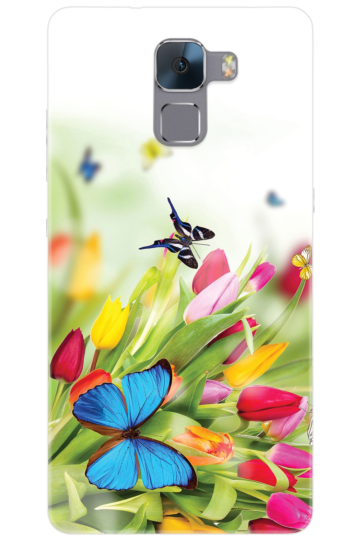 Ceppare Huawei Honor 7 (PLK-L01) Uyumlu Kılıf Desen Baskılı Silikon Kelebekler STK:542 CP-FgZz3Ef