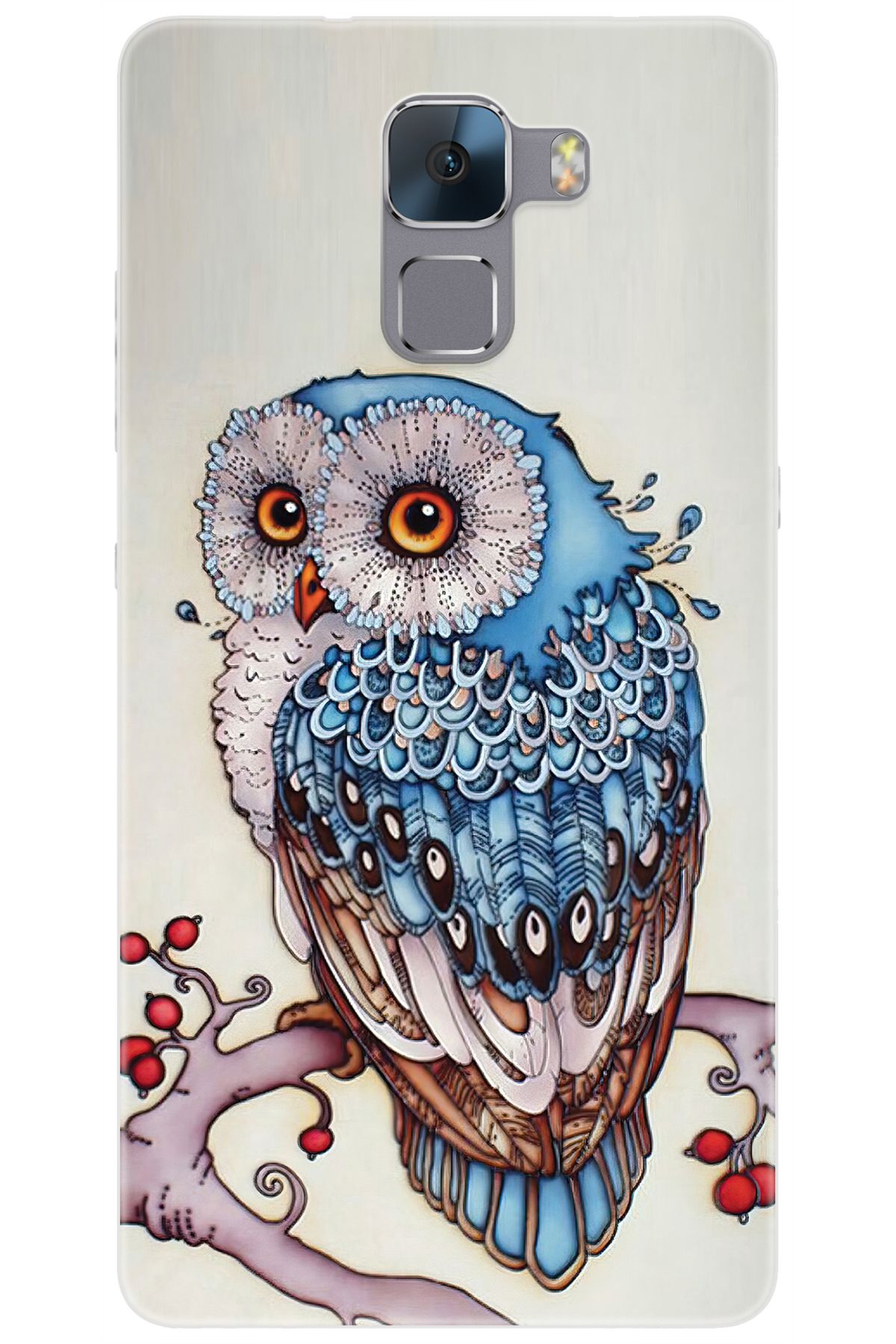 Ceppare Huawei Honor 7 (PLK-L01) Uyumlu Kılıf Desen Baskılı Silikon Baykuş STK:563 CP-pwCvWKn