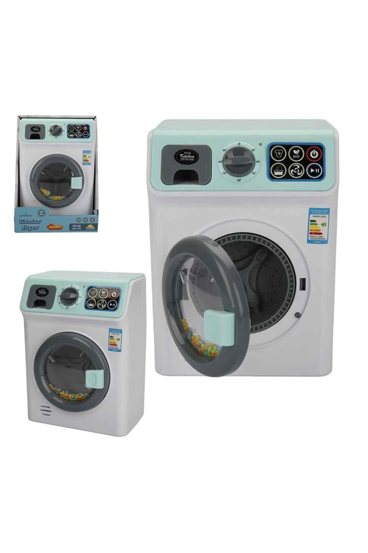 OEM Hommy Sesli ve Işıklı Yeşil Çamaşır Makinesi