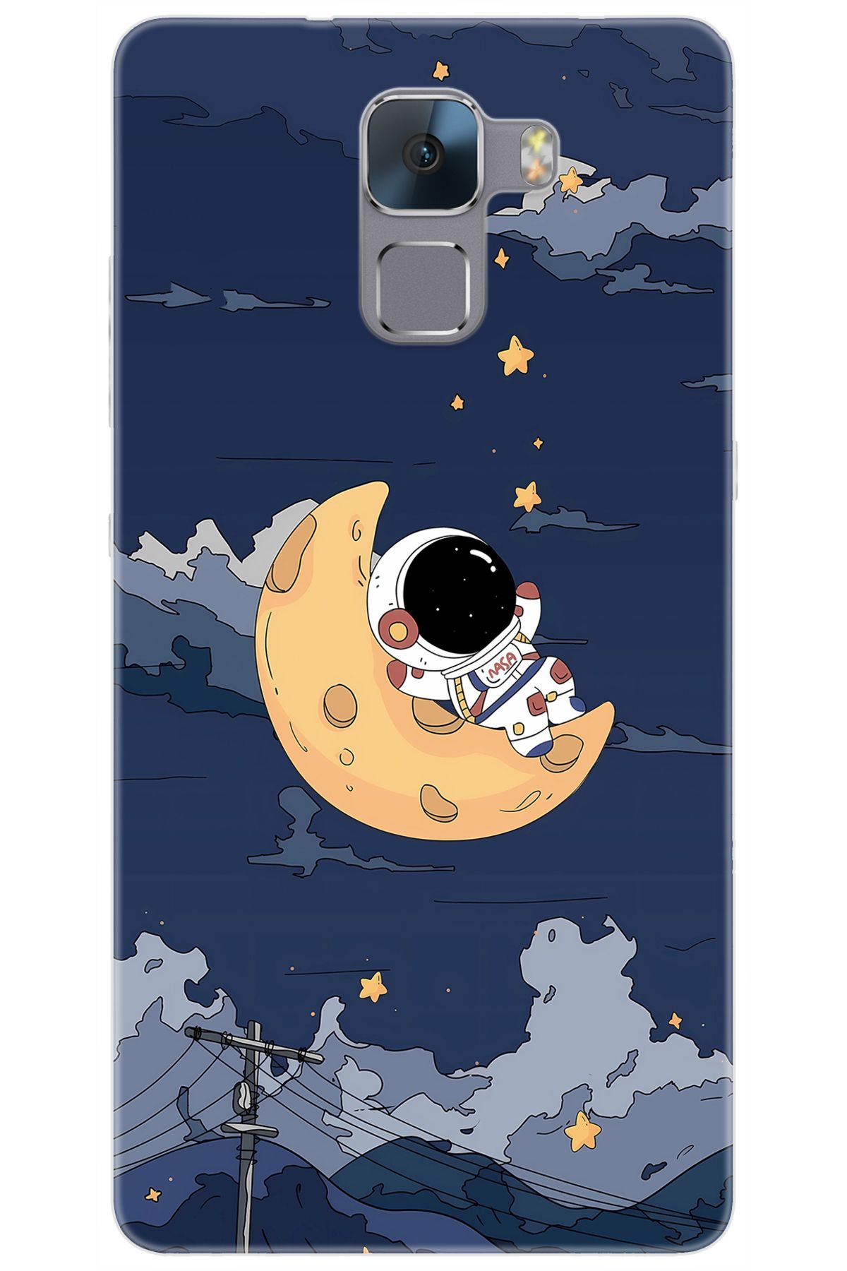 Ceppare Huawei Honor 7 (PLK-L01) Uyumlu Kılıf Desen Baskılı Silikon Astronot STK:684 CP-MCfnmXr