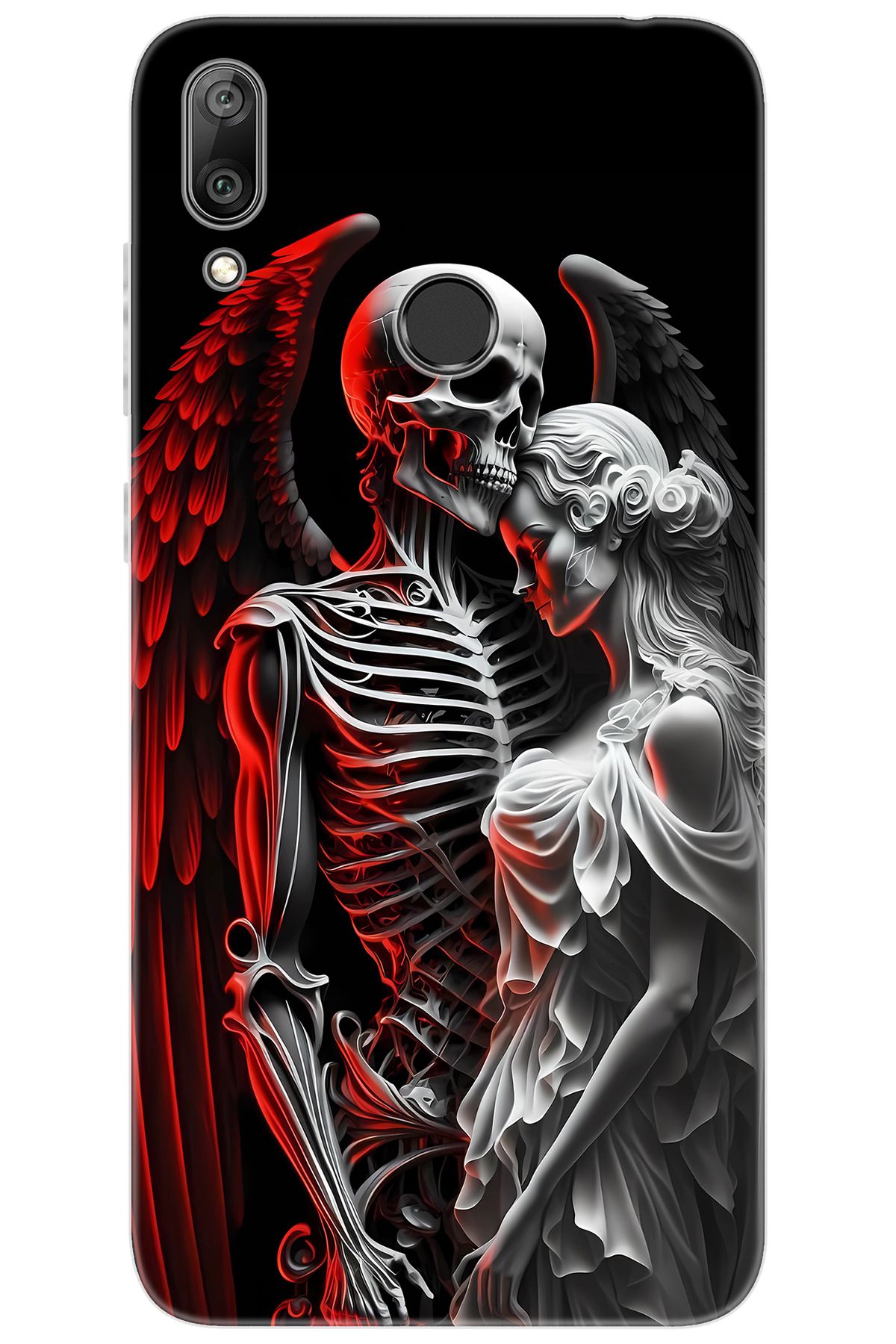 Ceppare Huawei Y7 PRO 2019 (DUB-LX2) Uyumlu Kılıf Desenli Silikon İskelet ve Melek Aşkı STK:644 CP-fGReEdD