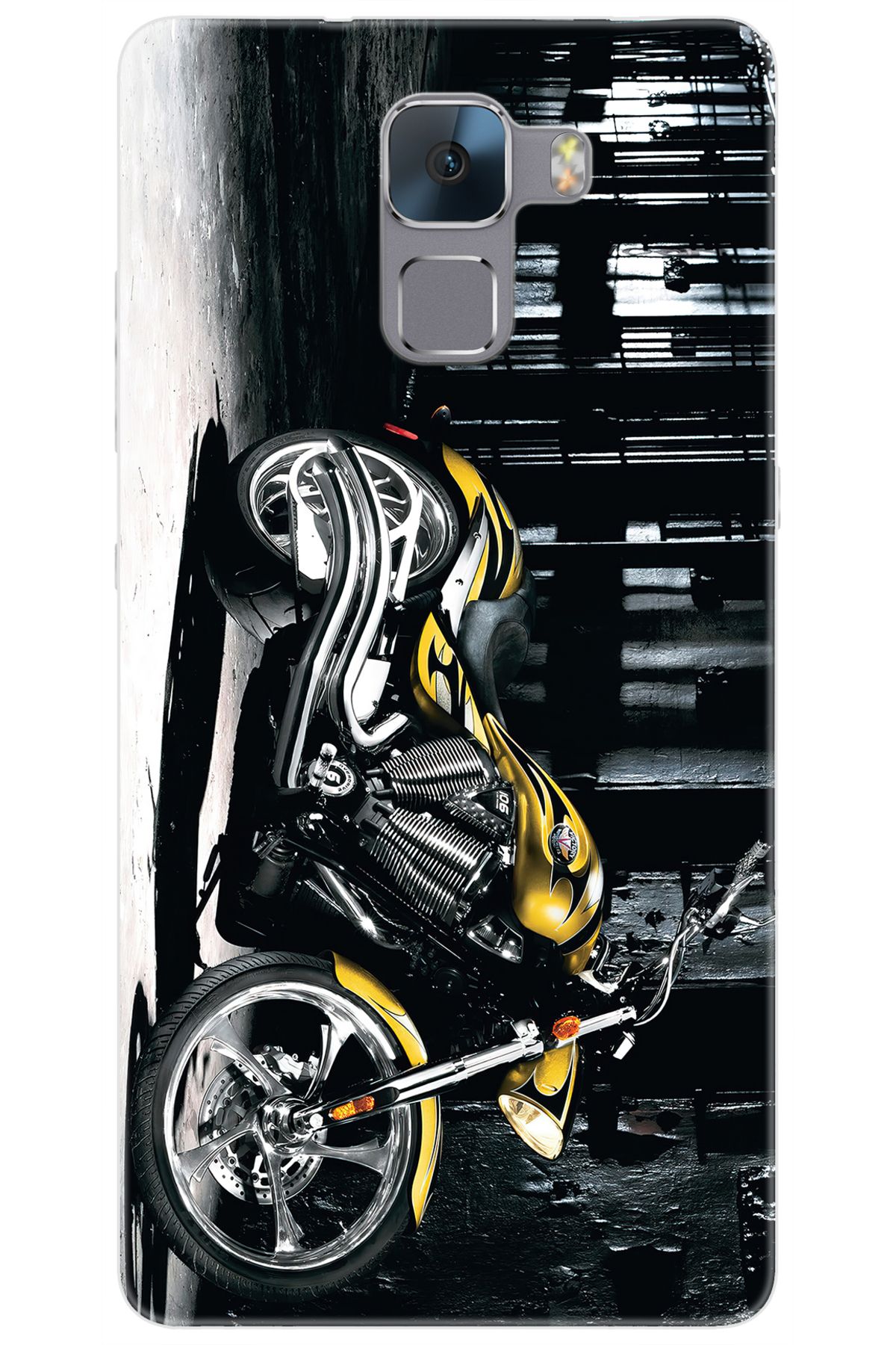 Ceppare Huawei Honor 7 (PLK-L01) Uyumlu Kılıf Desen Baskılı Silikon Motorcycle STK:297 CP-P3X76KP