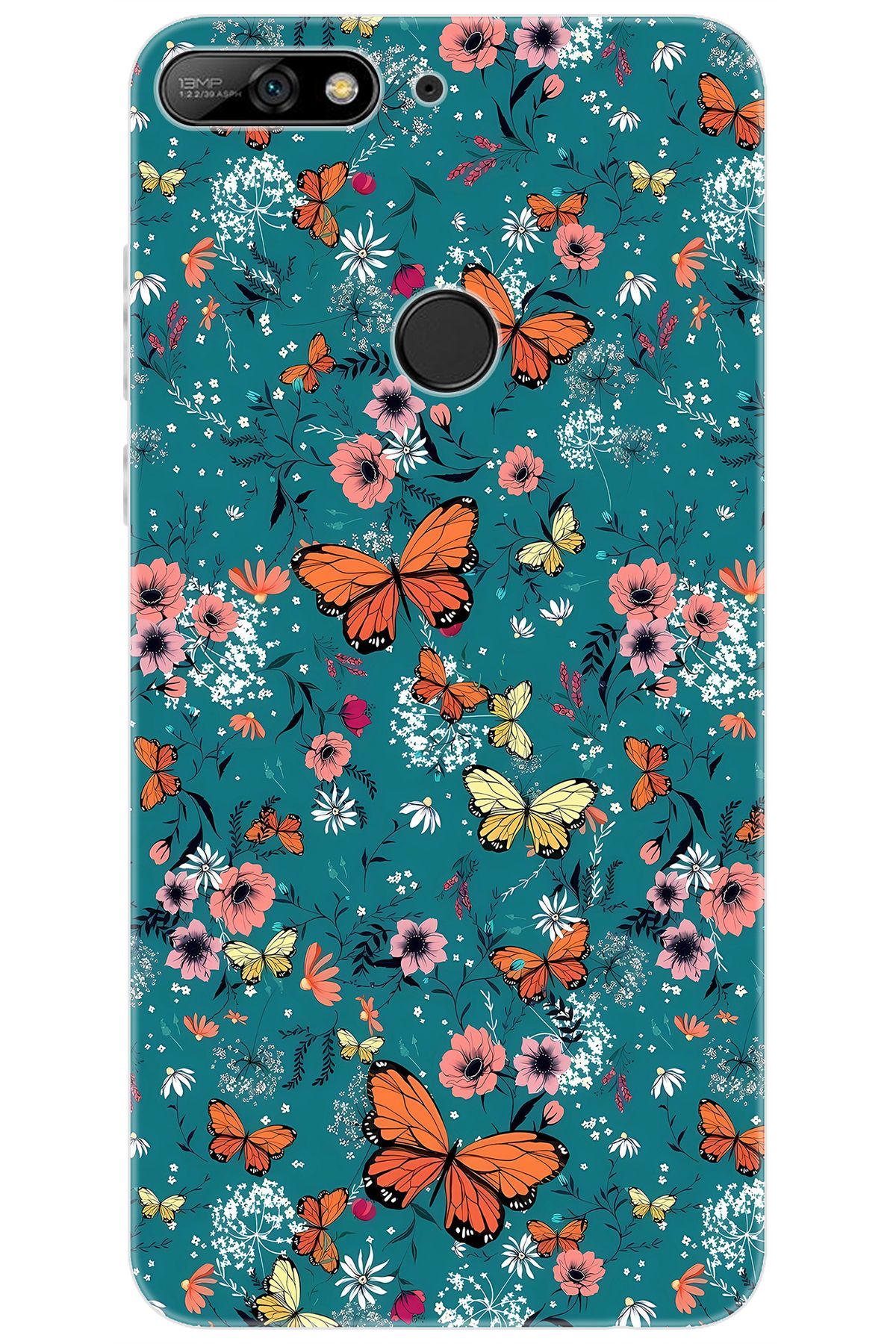 Ceppare Huawei Y7 PRO 2018 (LDN-LX2) Uyumlu Kılıf Desen Baskılı Silikon Kelebek STK:680 CP-o6fgkPI