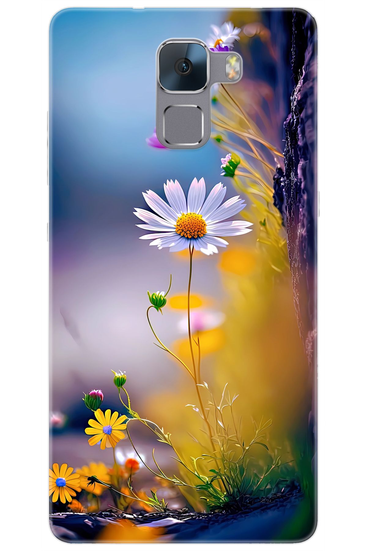 Ceppare Huawei Honor 7 (PLK-L01) Uyumlu Kılıf Desen Baskılı Silikon Papatya Seri STK:1000 CP-Xypl3RQ